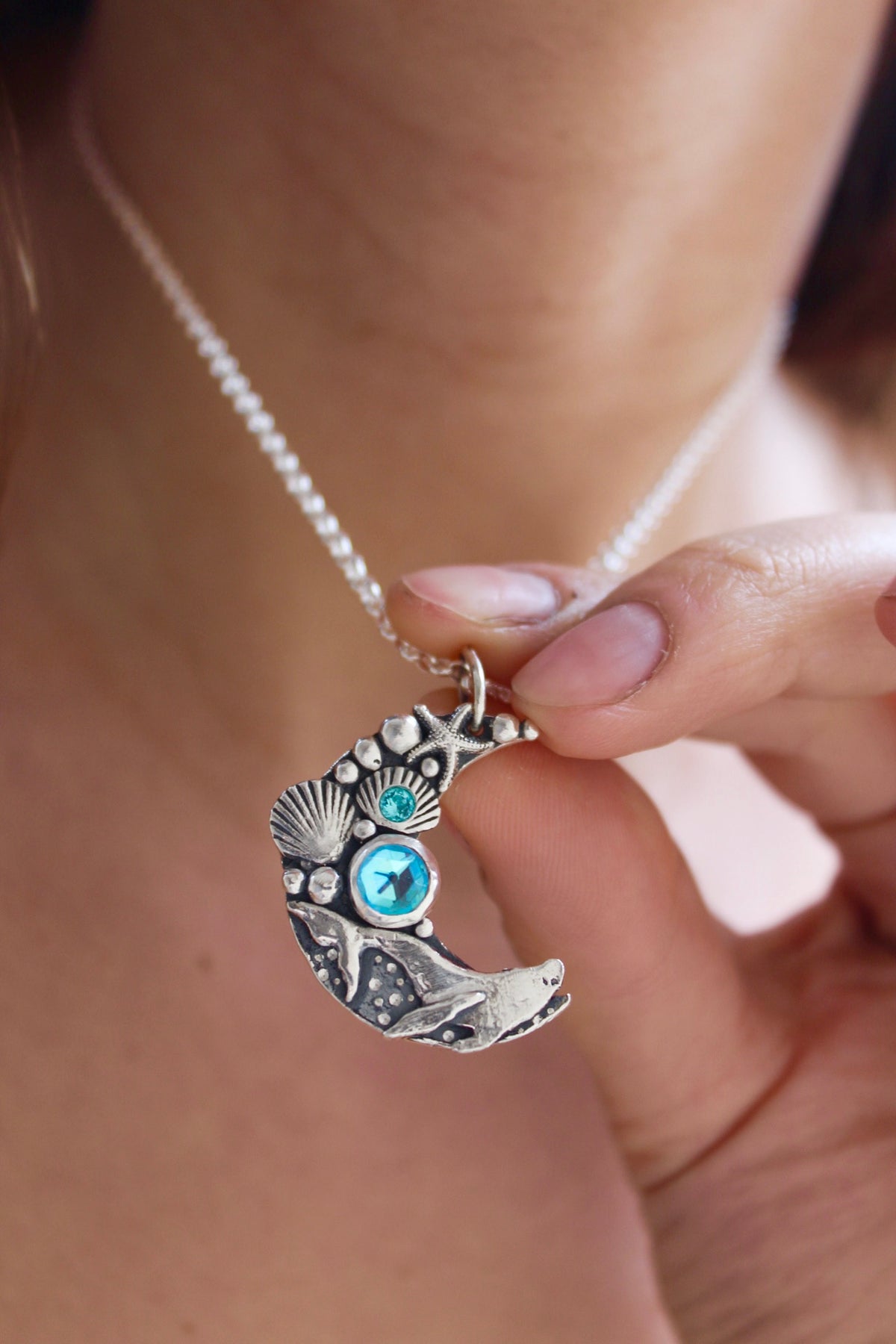 Collar Luna di Atlantis “MAREA” cuarzo místico
