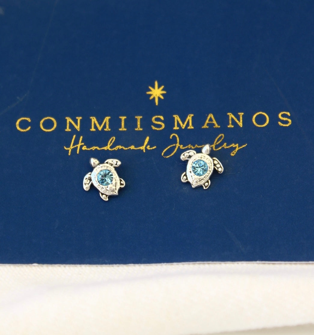 Aros tortu petit cristal Swaroski (par)