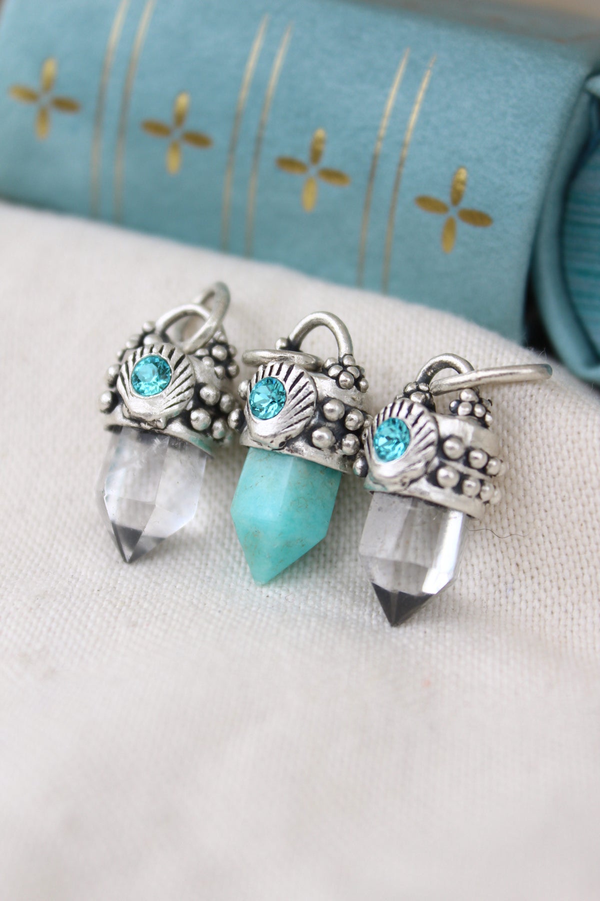 Amuleto petit Amazonita concha celeste