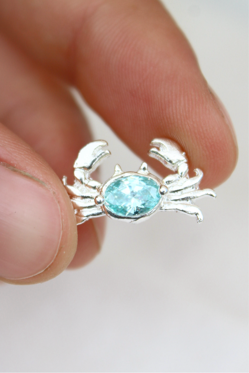 Collar crab Frosty mint oval