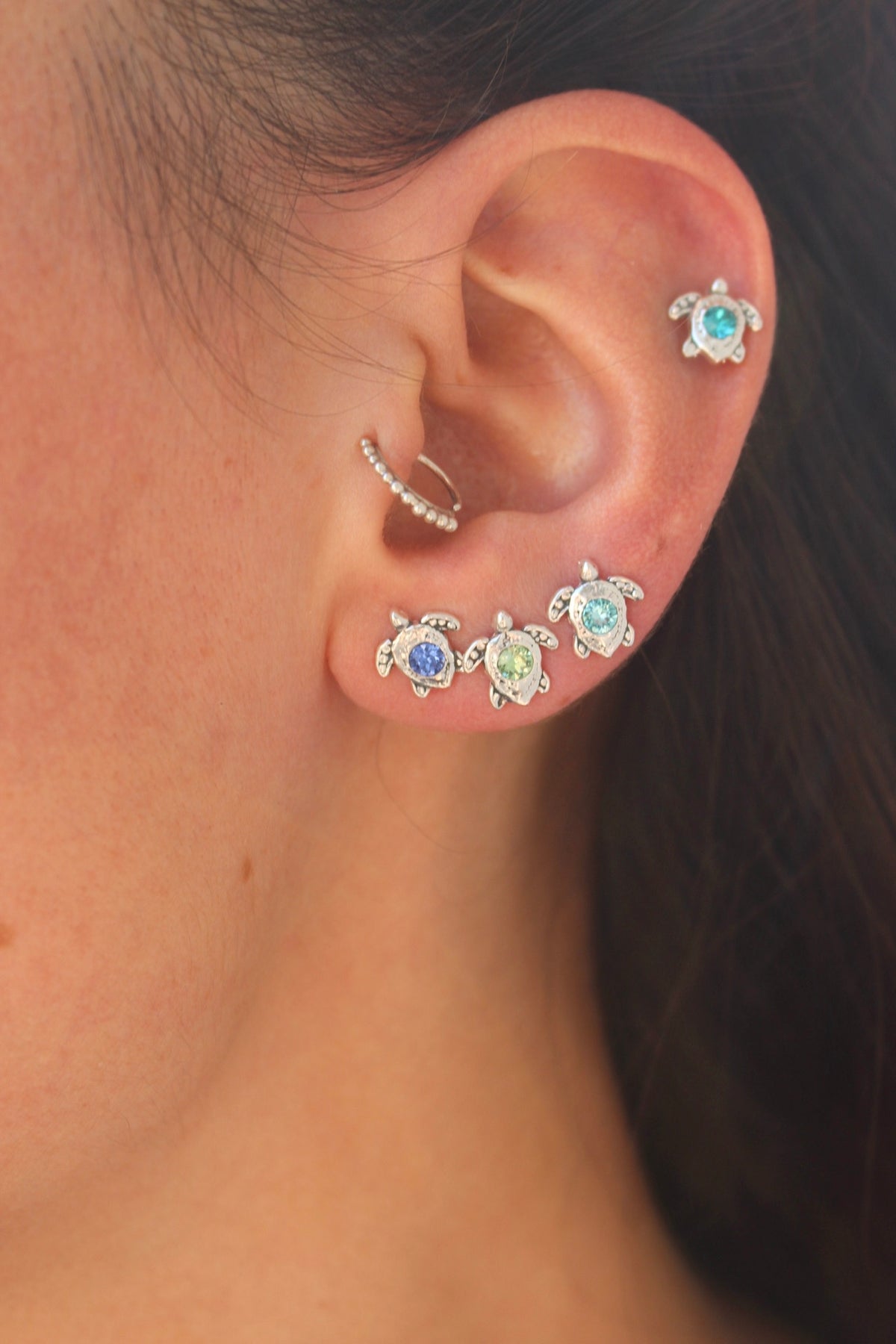 Par de aros tortu petit verde