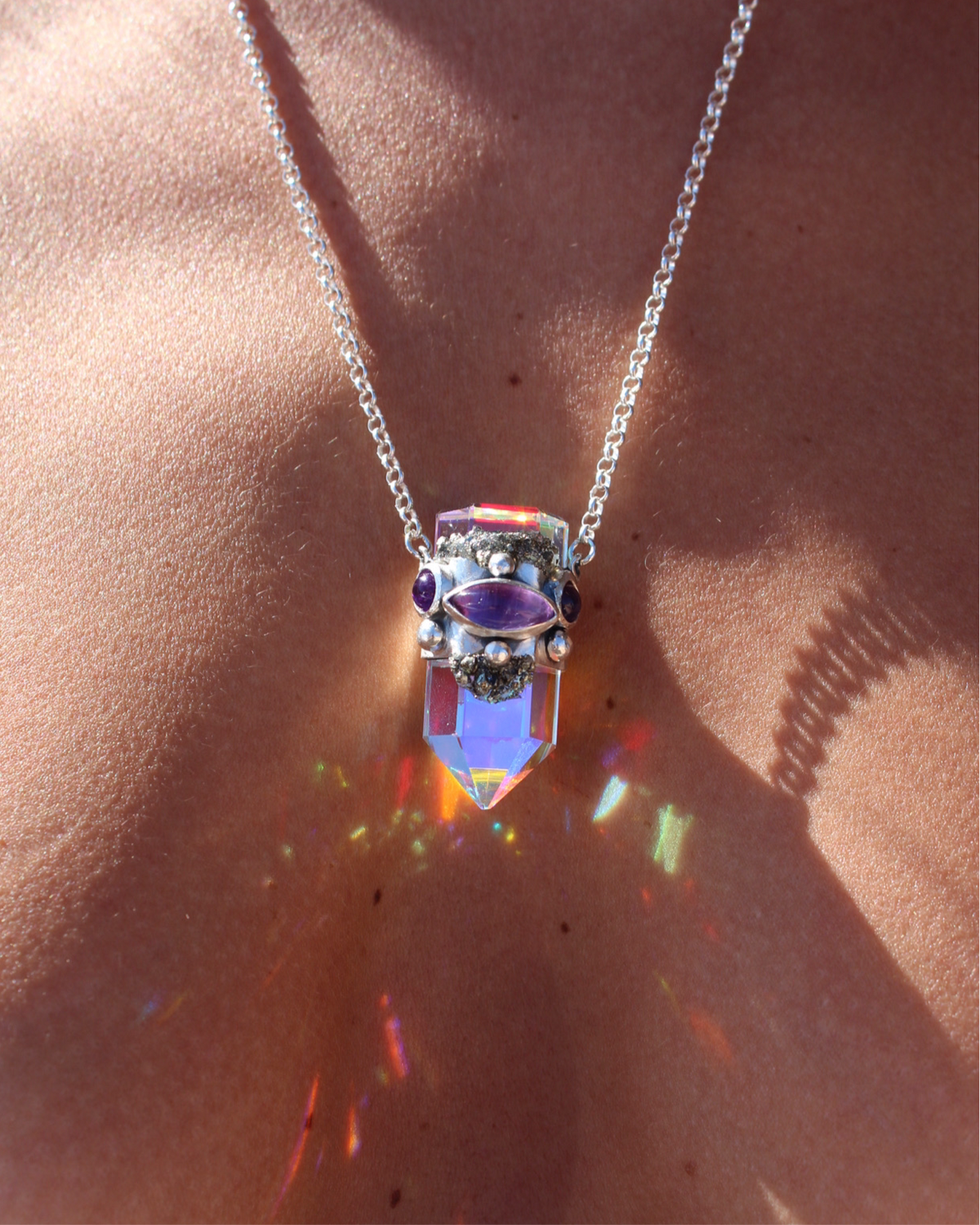 Amuleto ojo místico en amatista