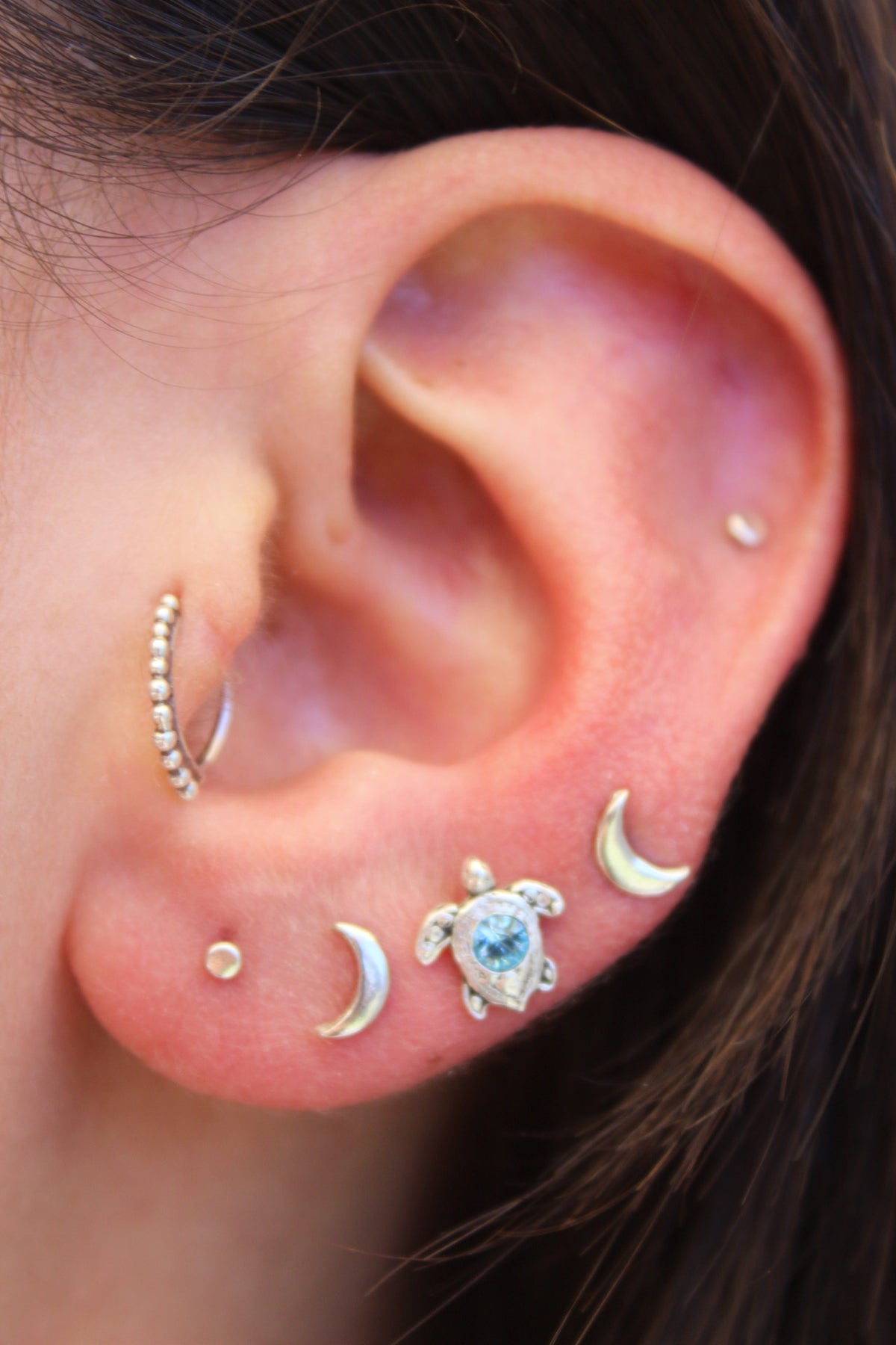 Aros tortu petit cristal Swaroski (par)