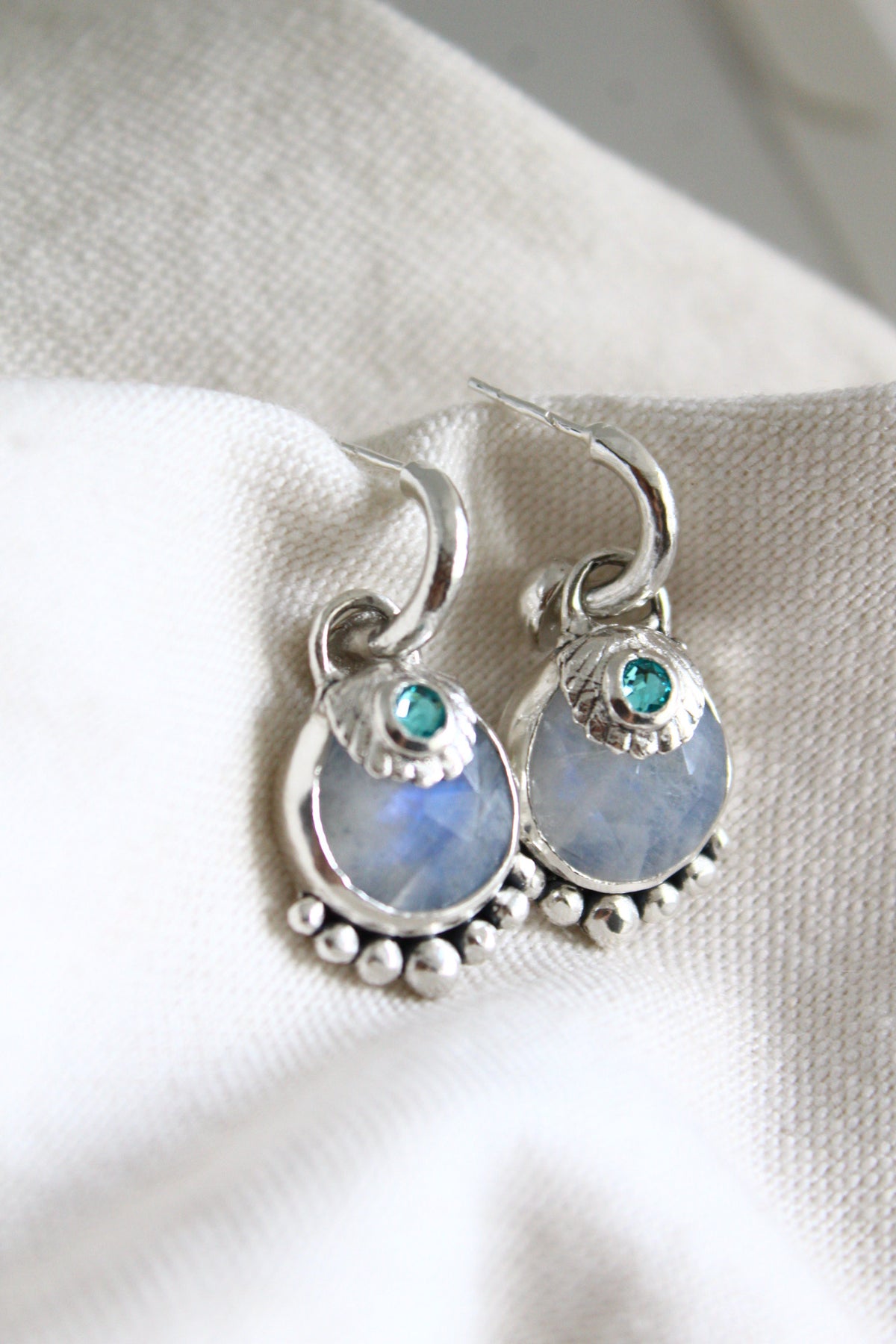 Aros piedra conchuda piedra luna