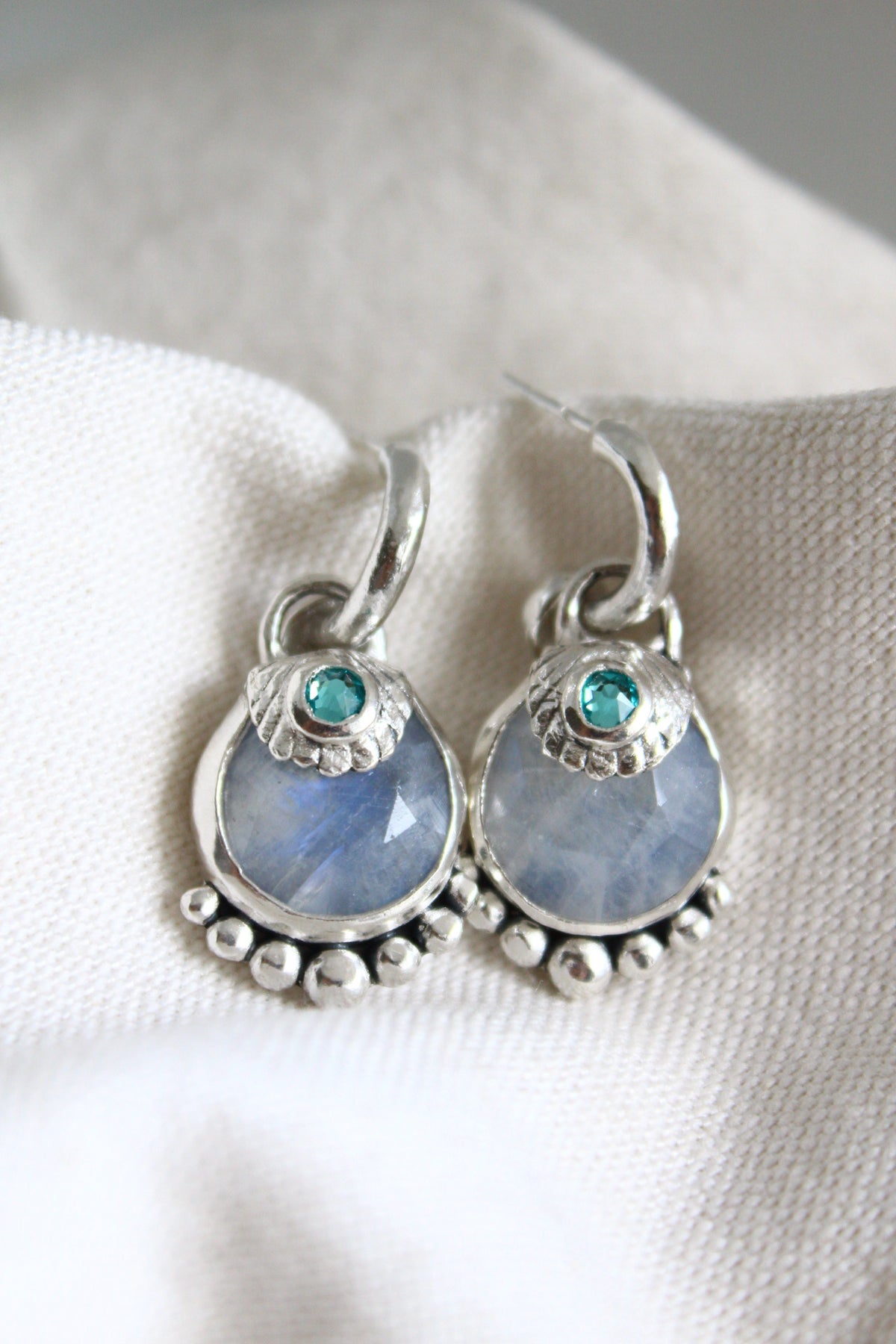 Aros piedra conchuda piedra luna