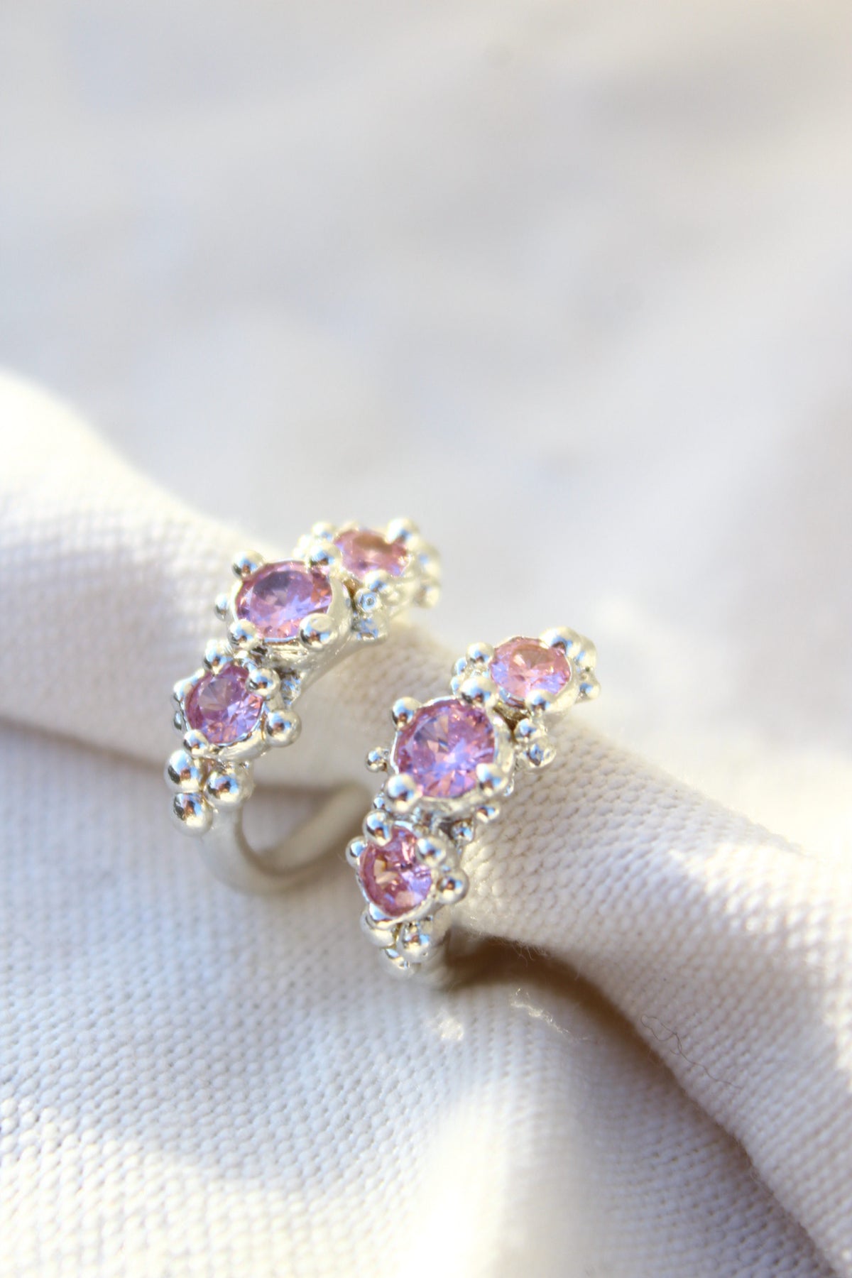 Aros coral cristal rose