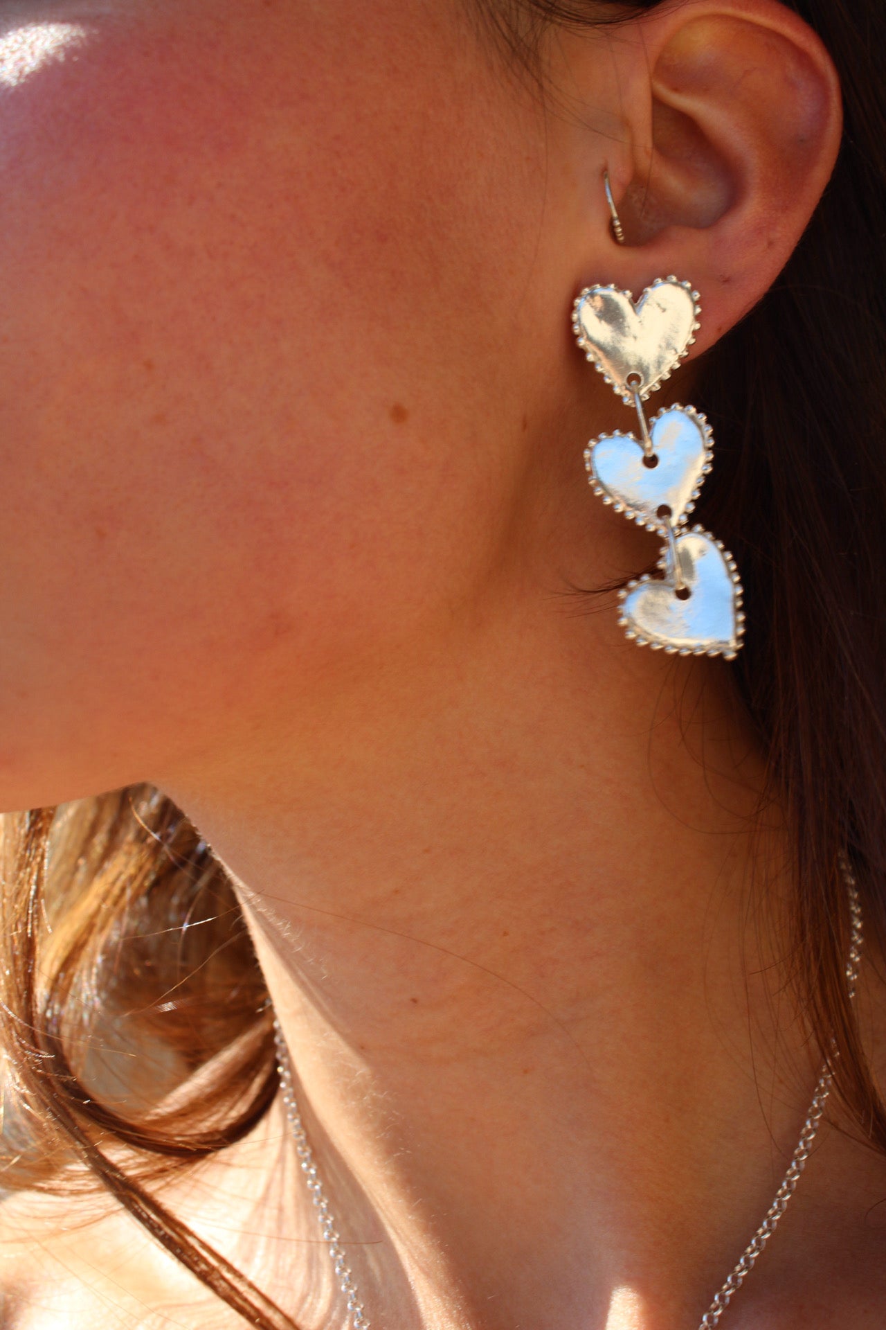 Aros corazón por tres