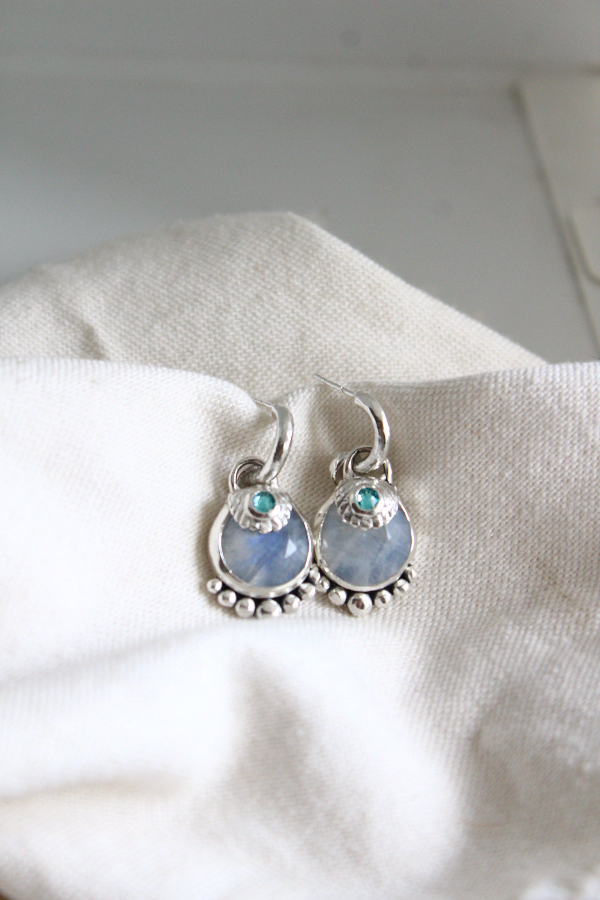 Aros piedra conchuda piedra luna