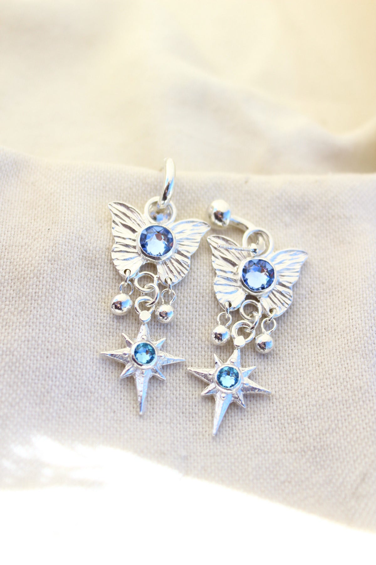 Aros Ninfa lila y celeste
