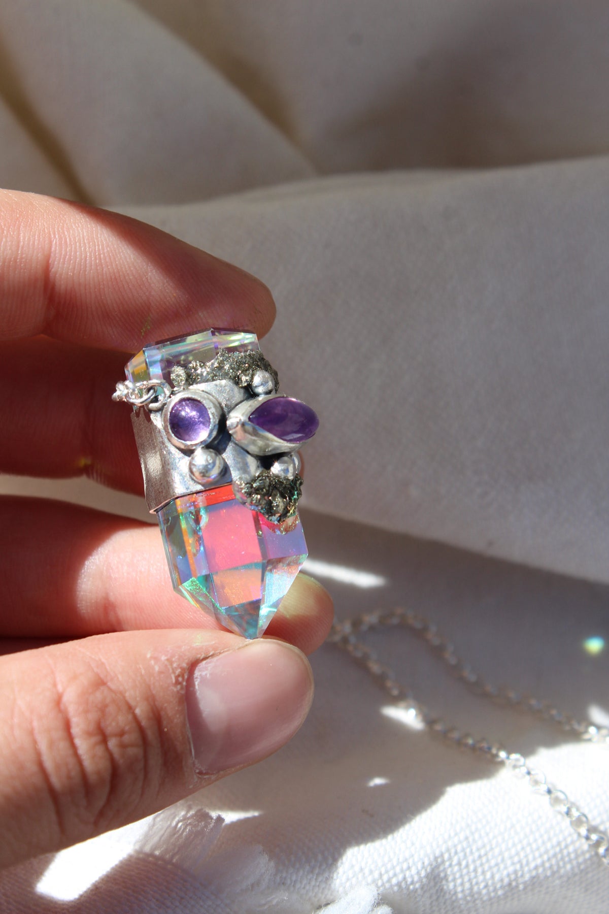 Amuleto ojo místico en amatista