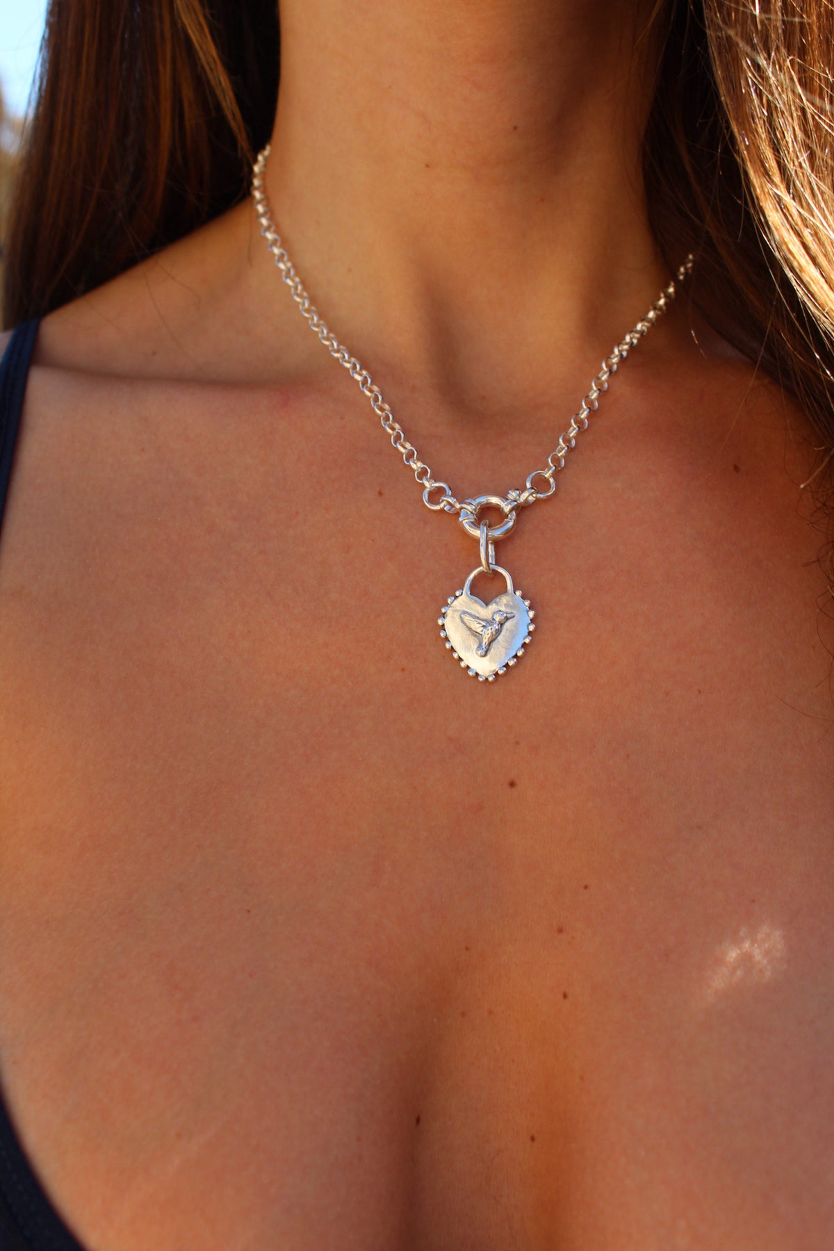 Collar dije de colibrí L