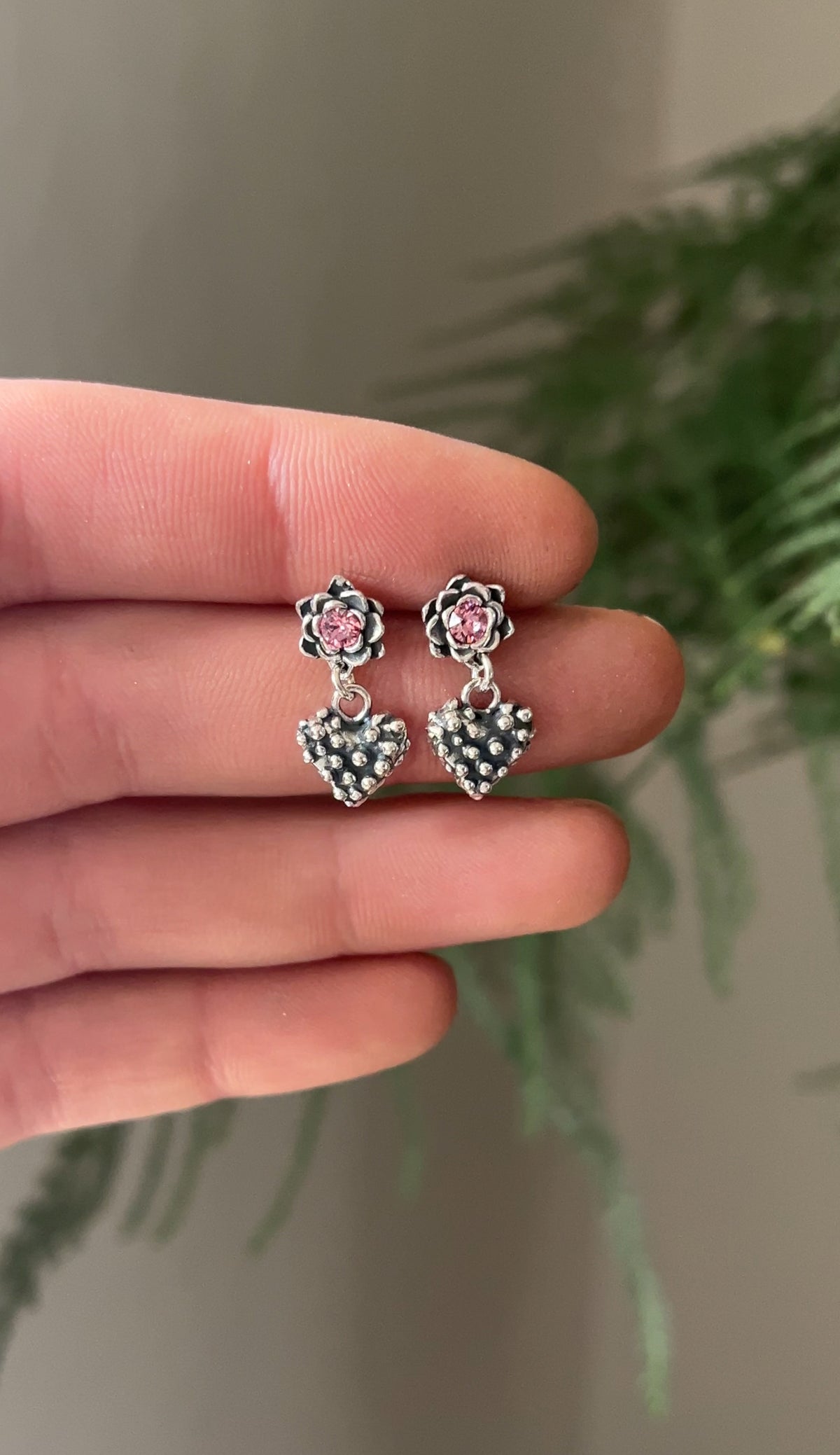 Aros Rosa corazón