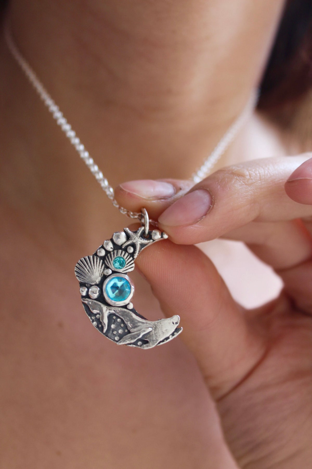 Collar Luna di Atlantis “MAREA” cuarzo místico