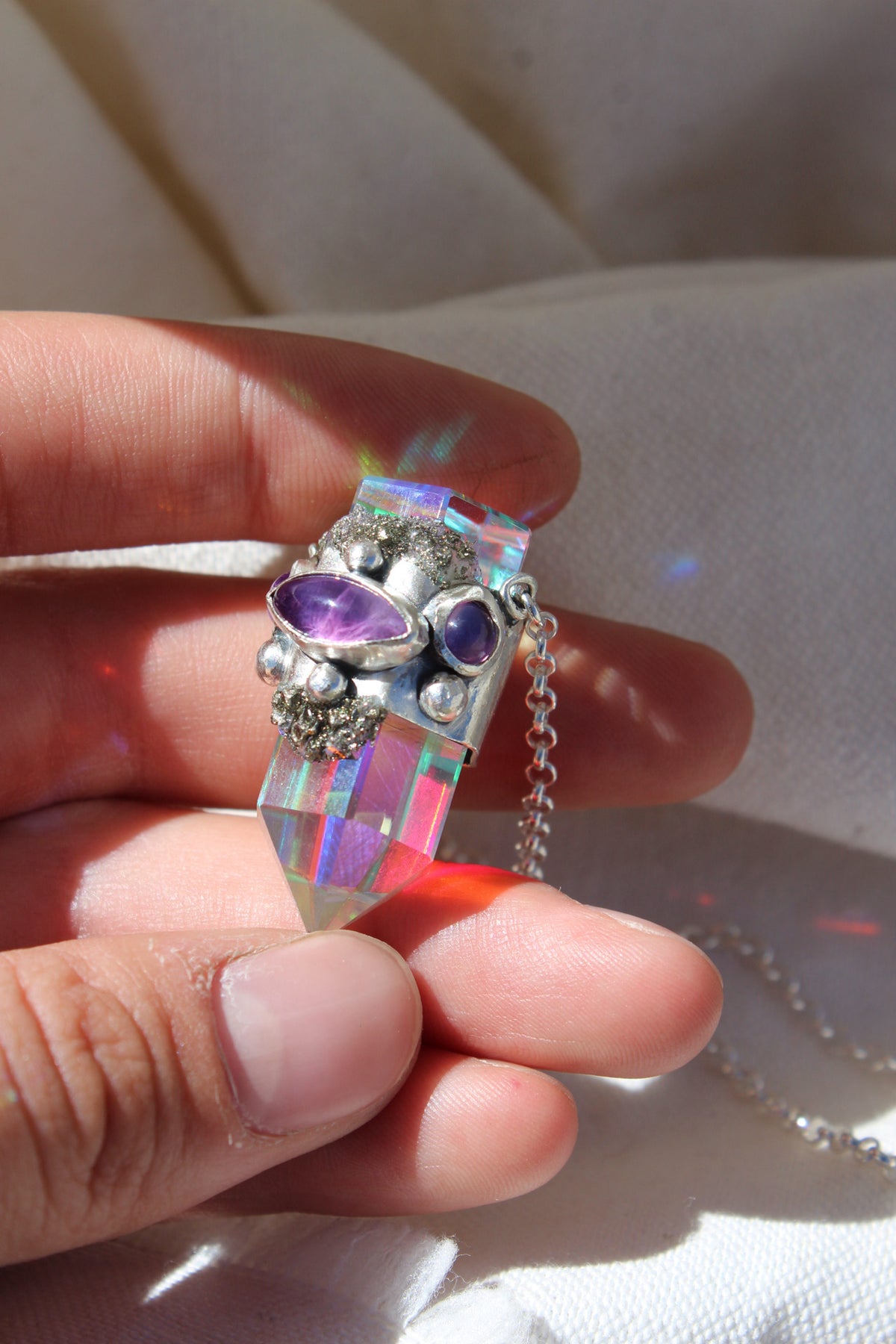 Amuleto ojo místico en amatista