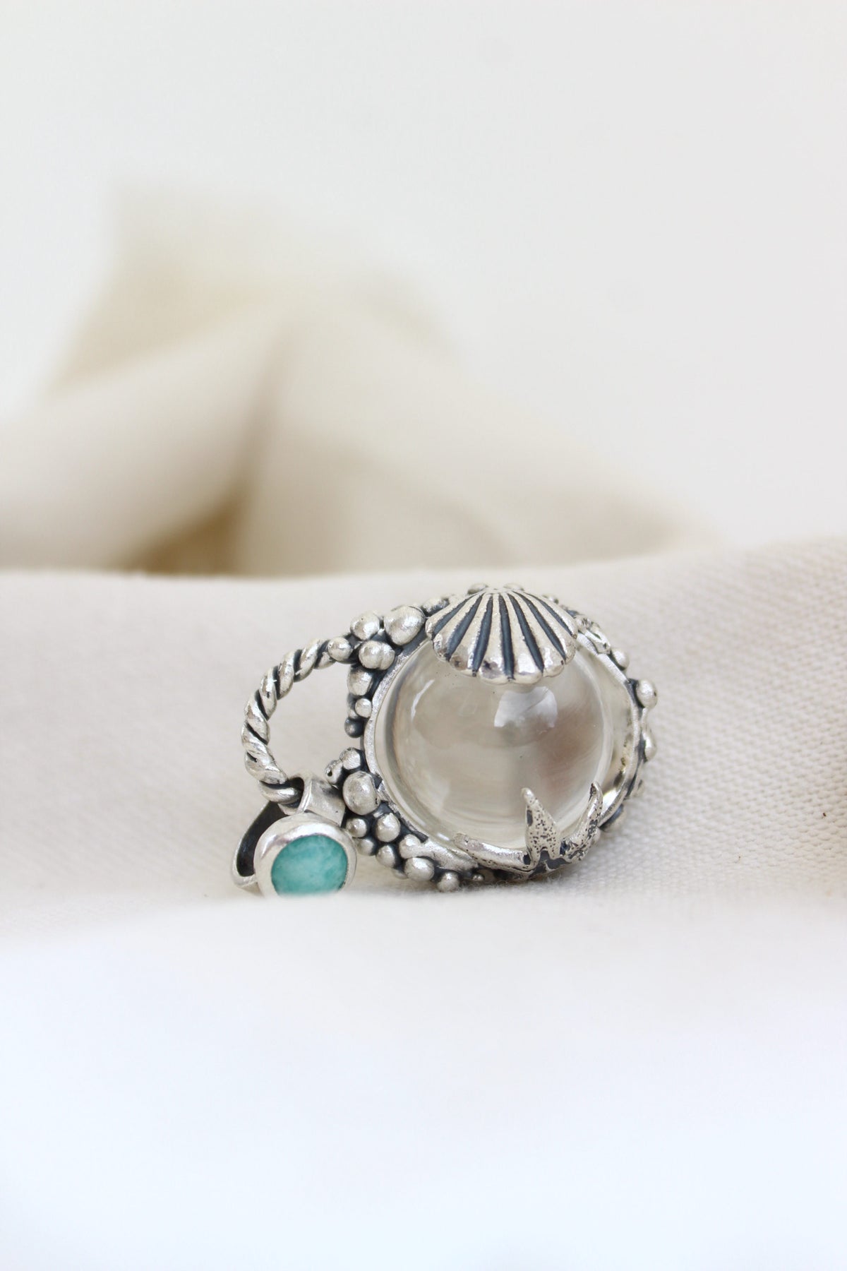 Burbuja Atlantis cuarzo cristal y Amazonita