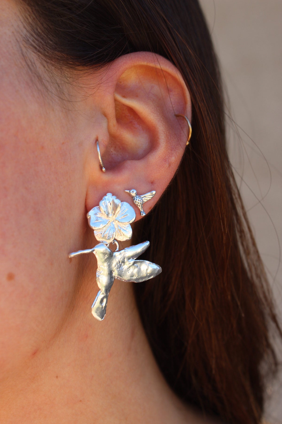 Aros colibrí florido