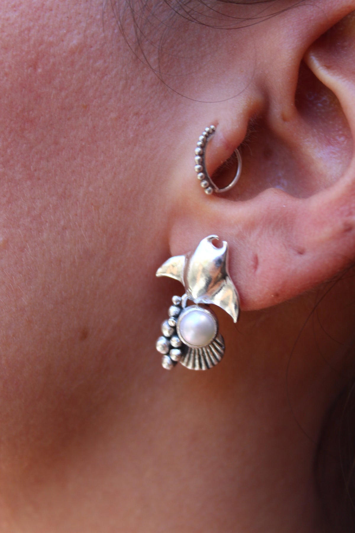 Aros manta con perla