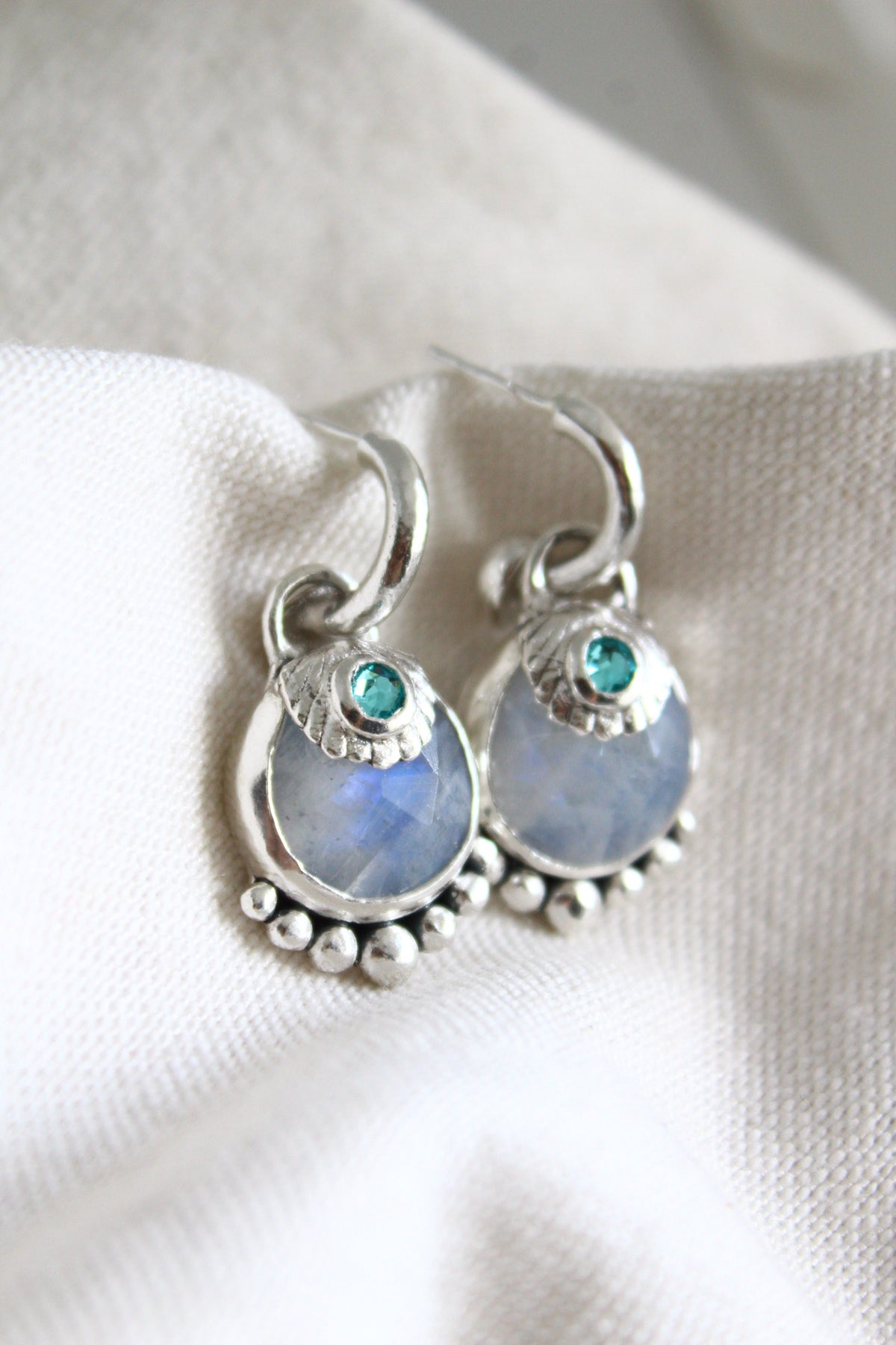 Aros piedra conchuda piedra luna