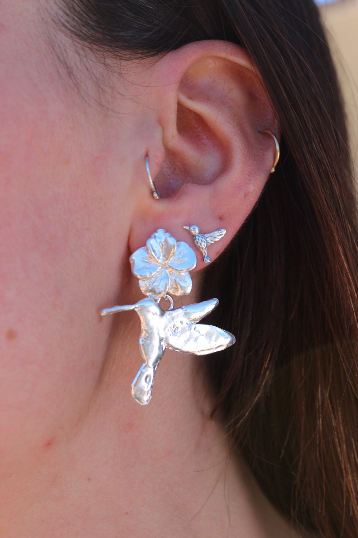 Aros colibrí florido