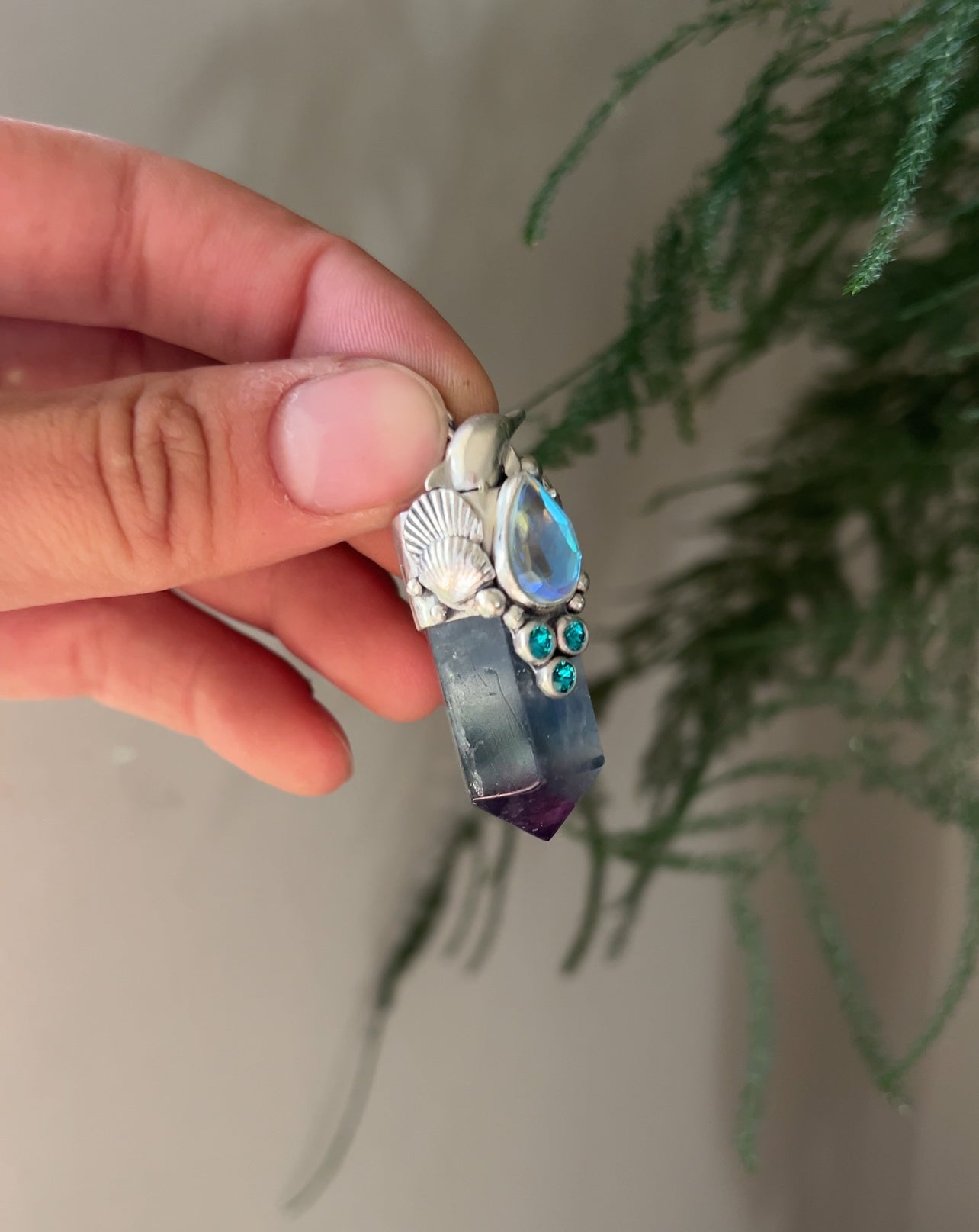 Amuleto delfín fluorita