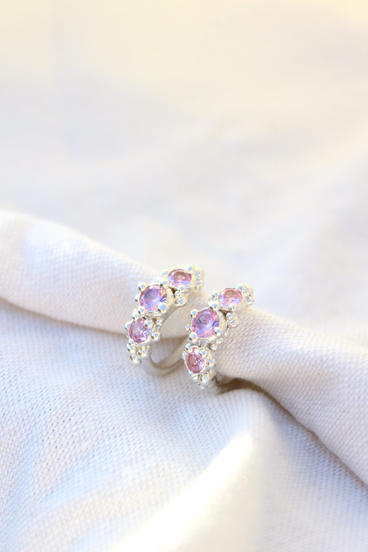 Aros coral cristal rose