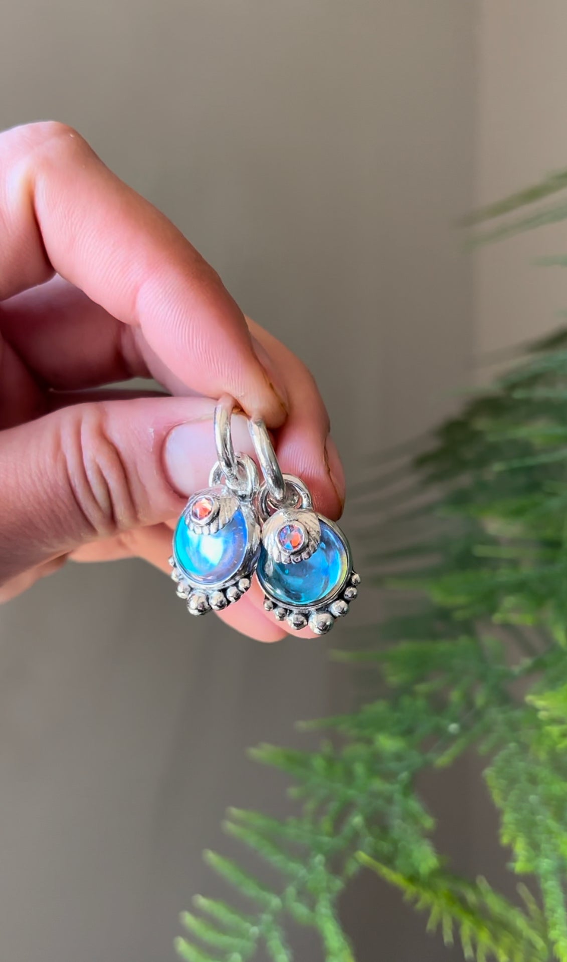 Aros piedra conchuda Maxi cuarzo místico