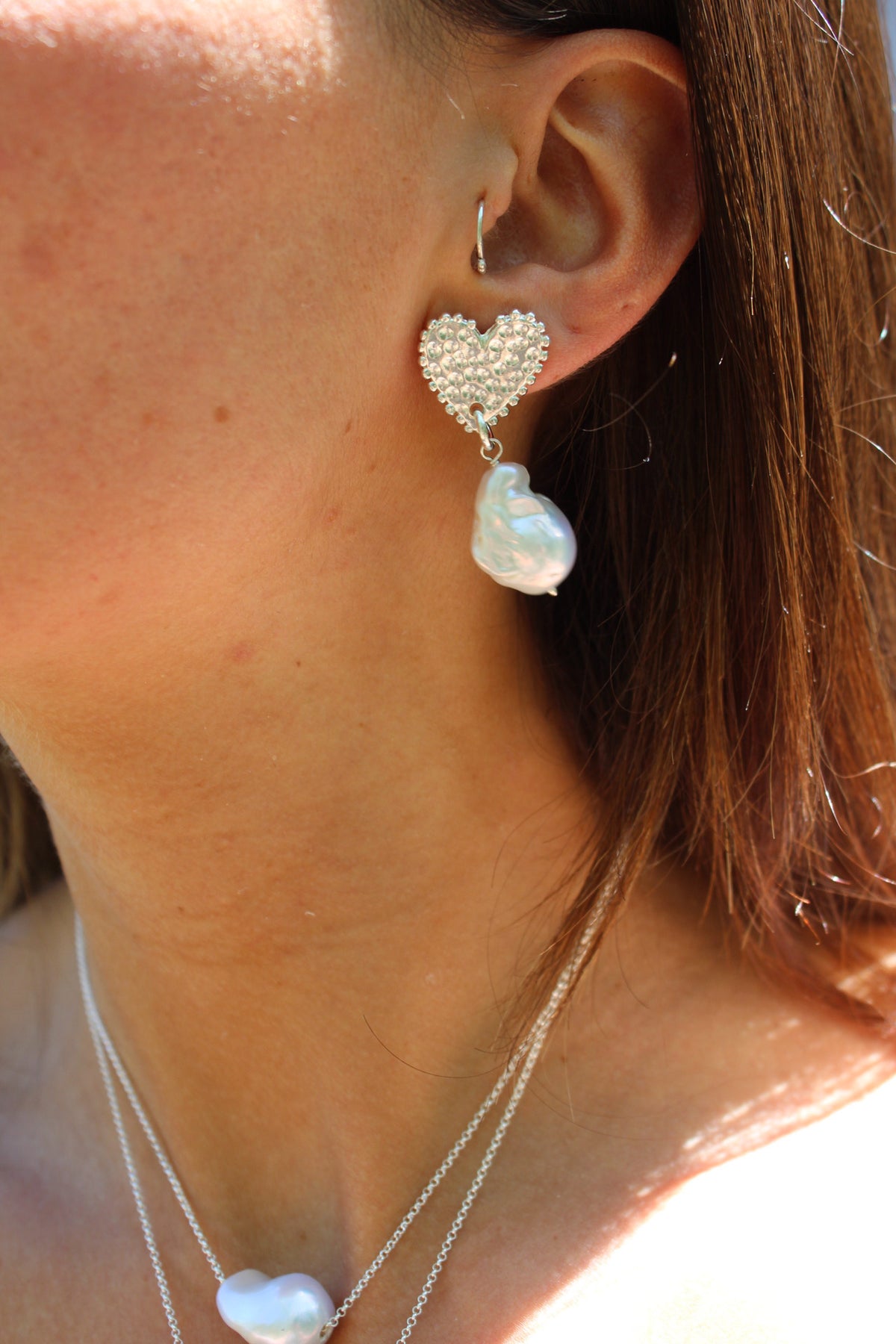 Aros corazón barroco