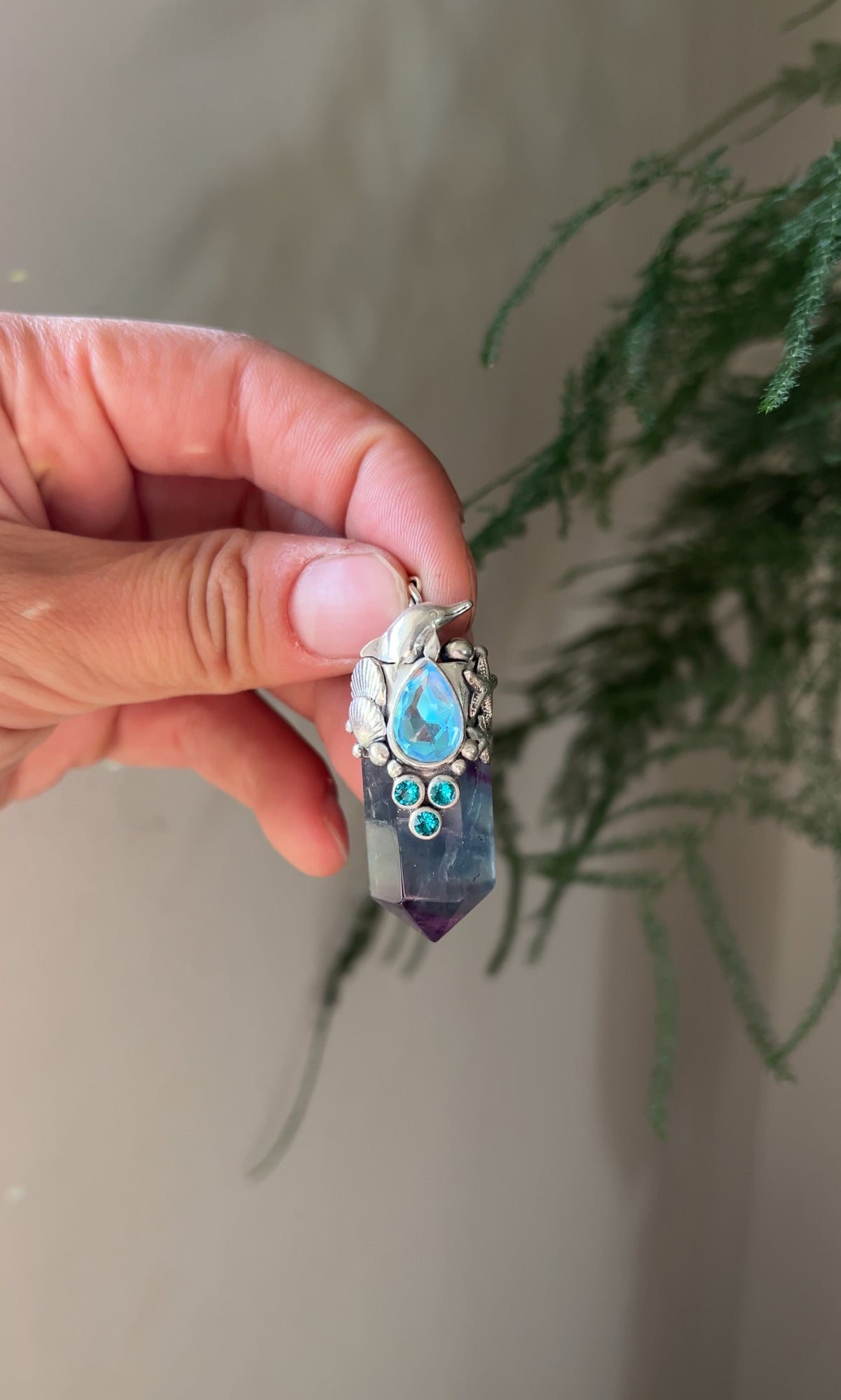 Amuleto delfín fluorita