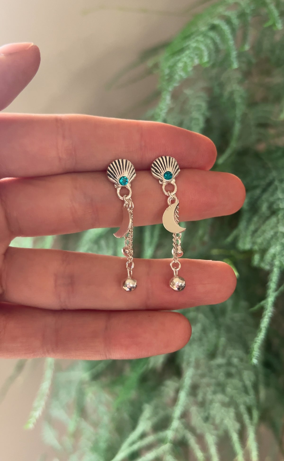 Aros cascada “M” turquesa (par)