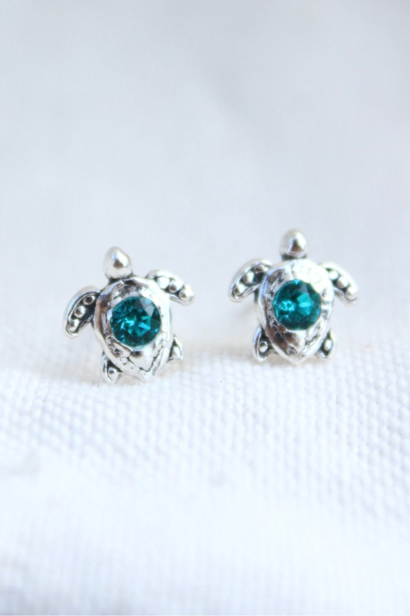 Par aros tortu petit turquesa