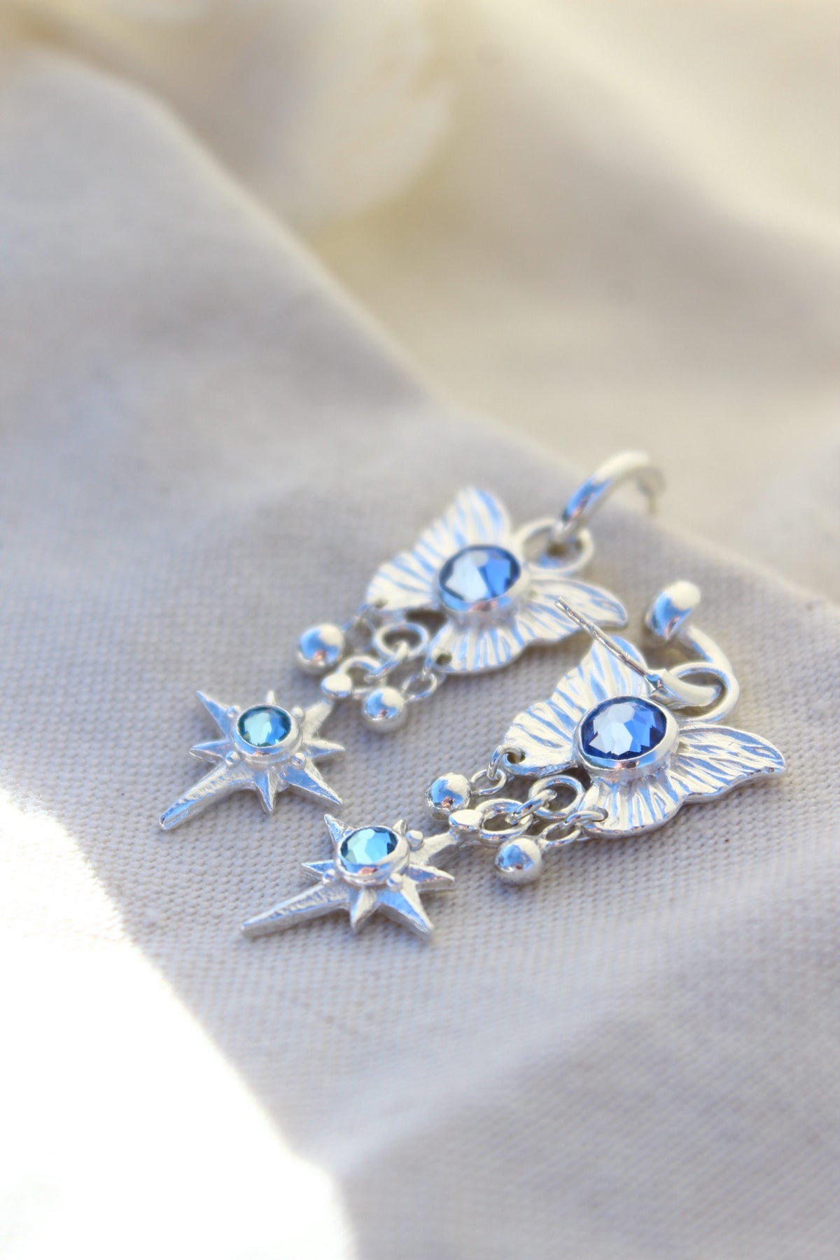 Aros Ninfa lila y celeste