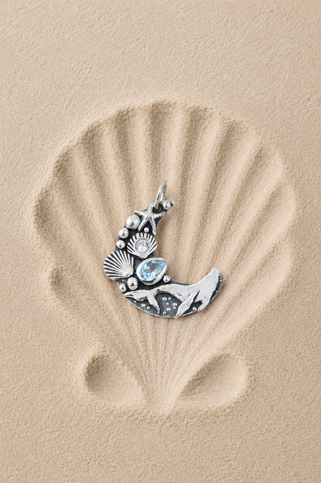 Collar Luna di Atlantis “MAREA” Topacio sky blue
