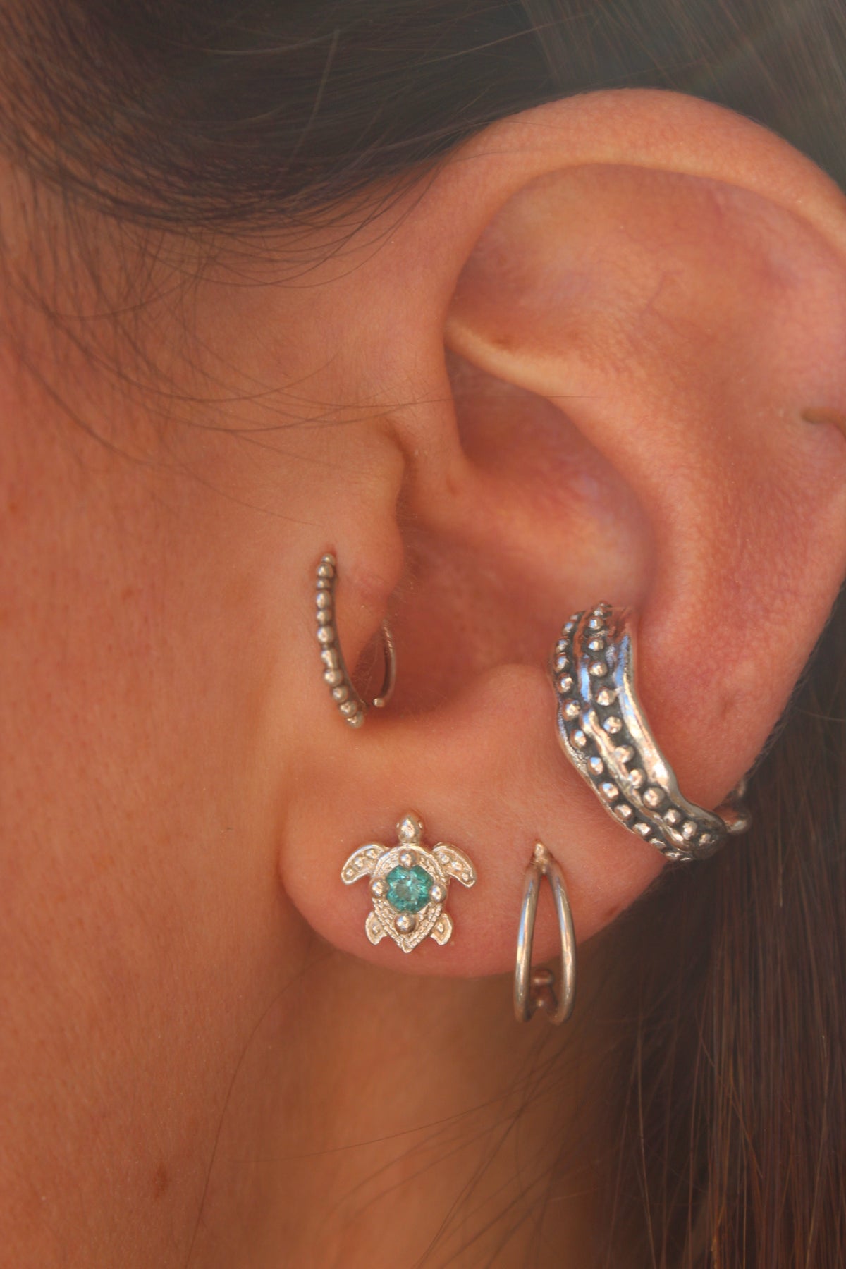 Aros tortu petit cristal calipso