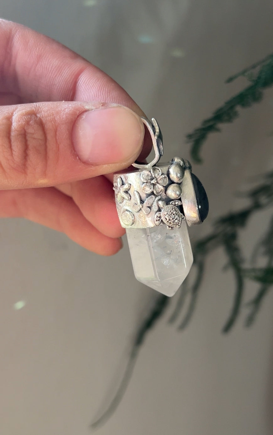 Amuleto cuarzo con labradorita