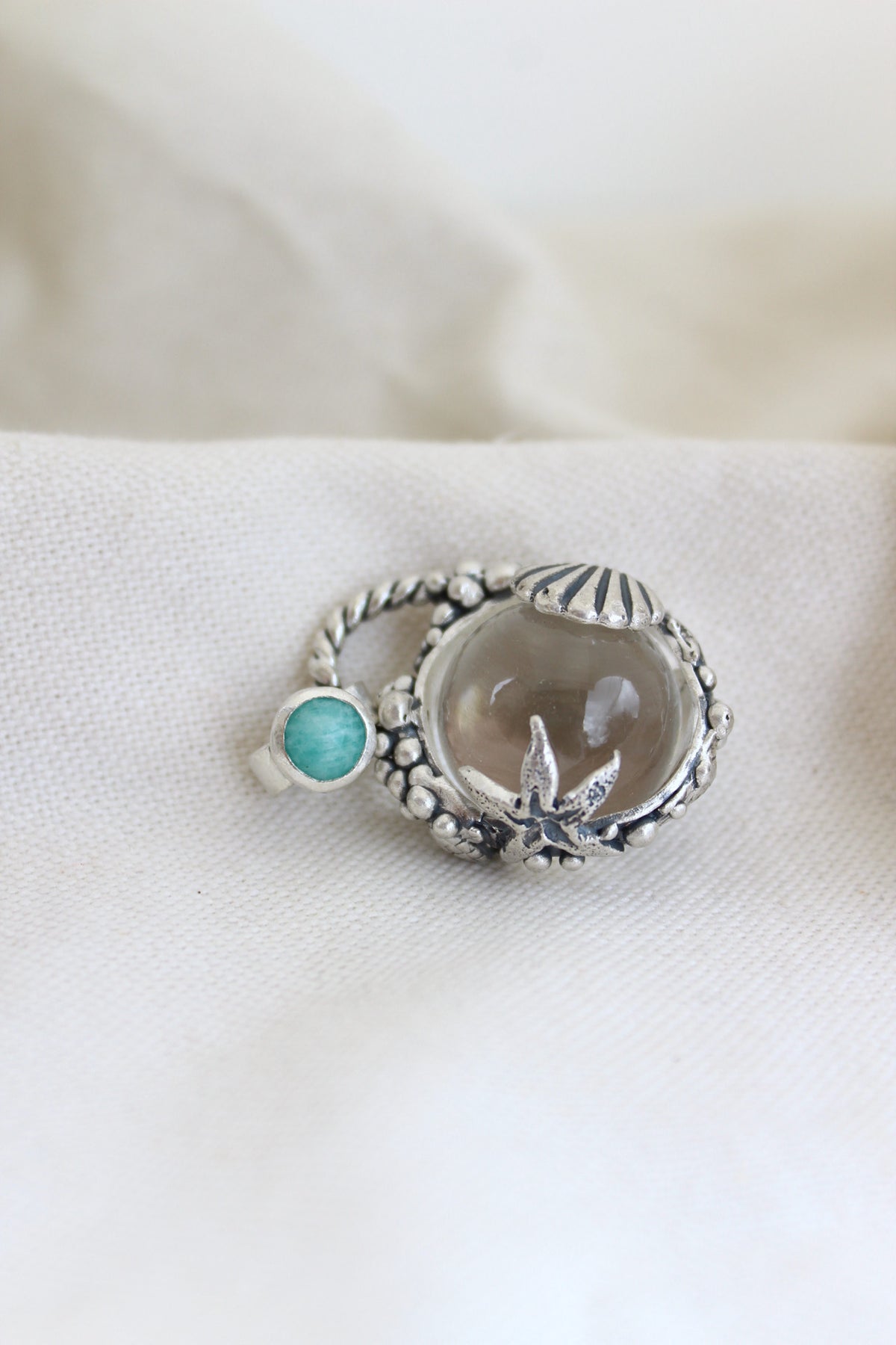 Burbuja Atlantis cuarzo cristal y Amazonita