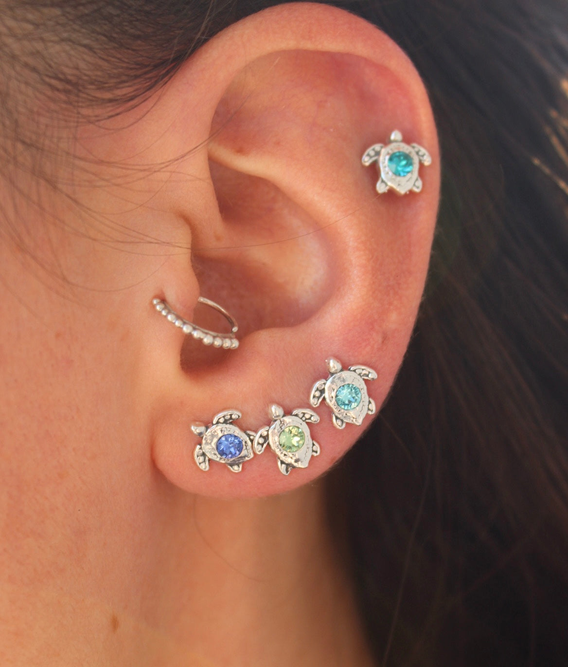 Par de aros tortu petit verde