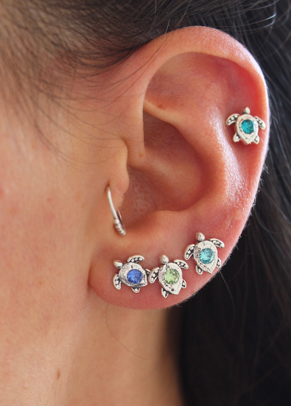 Par de aros tortu petit verde