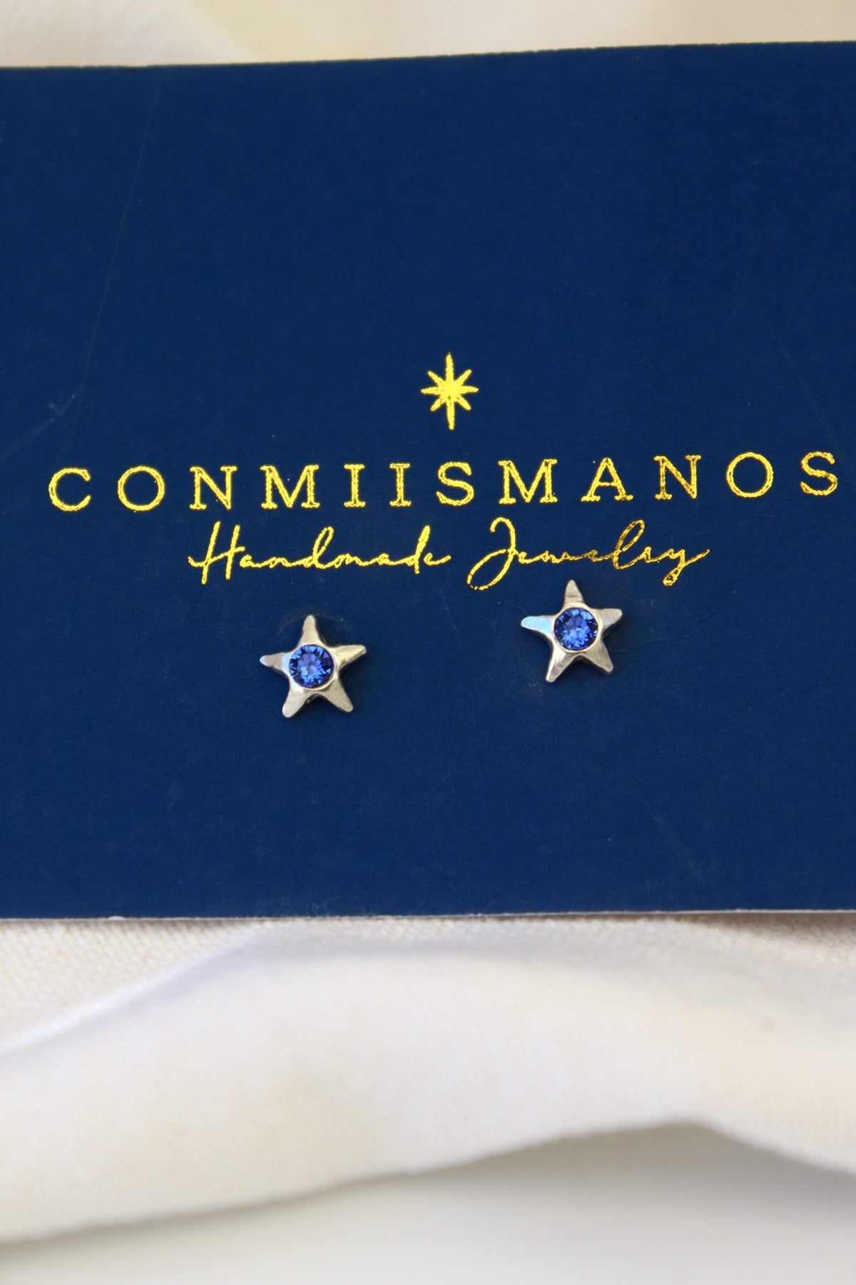 Aros Estrella petit con cristal Swaroski (par)