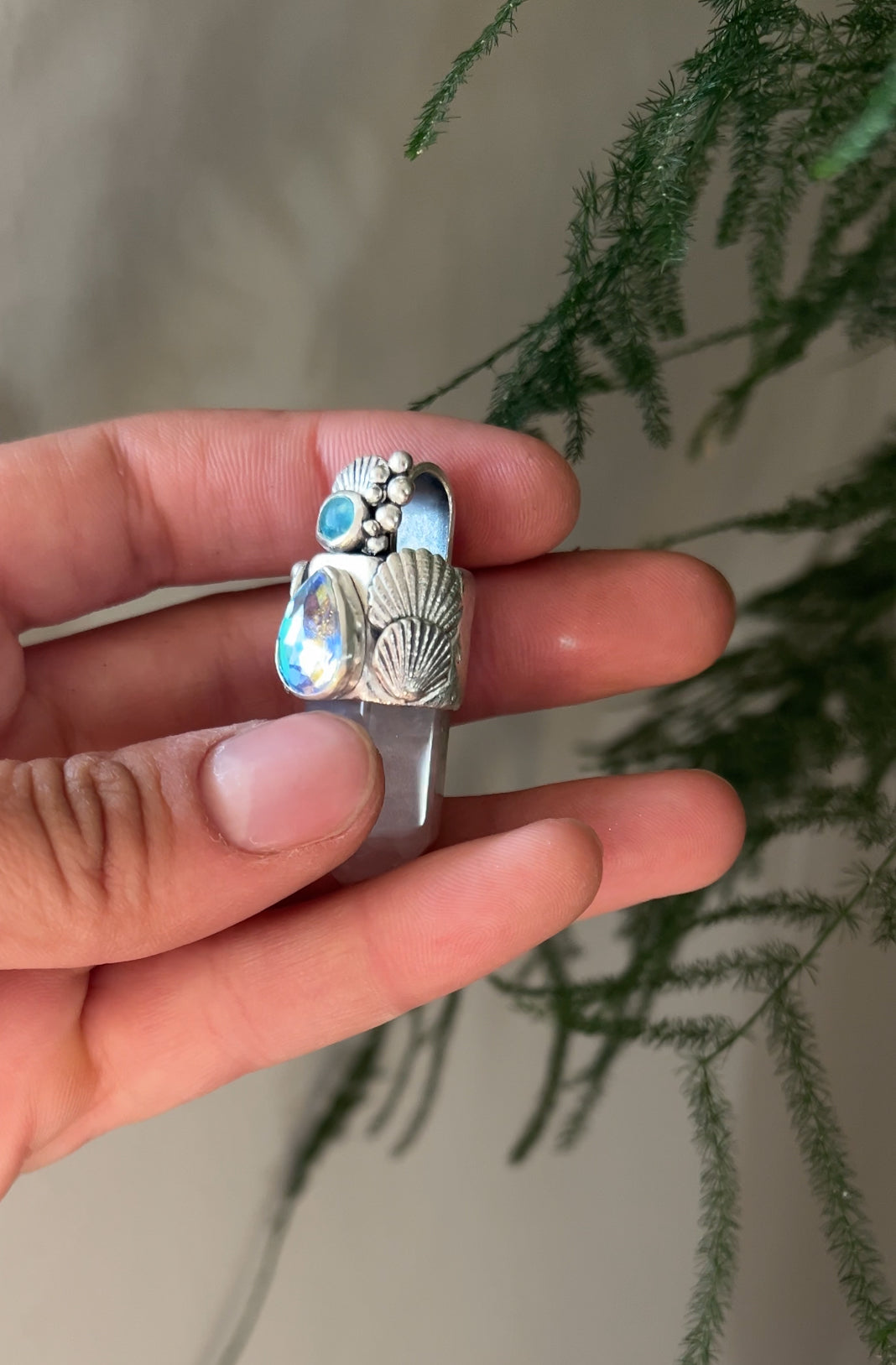 Amuleto manta cuarzo rosa