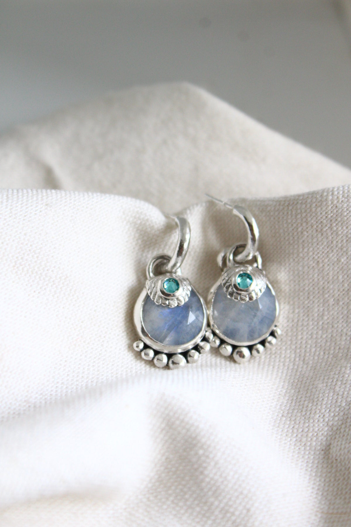 Aros piedra conchuda piedra luna