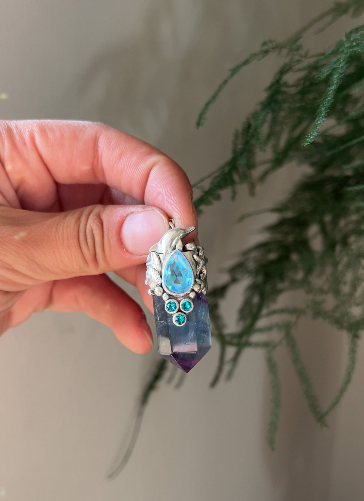 Amuleto delfín fluorita