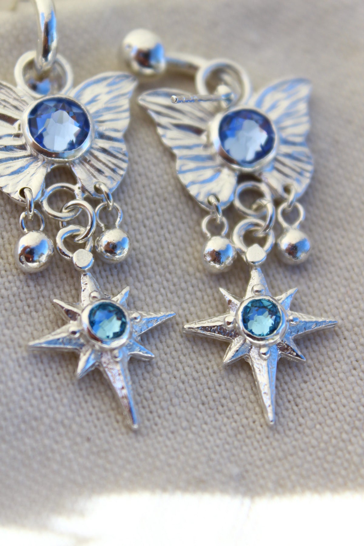 Aros Ninfa lila y celeste