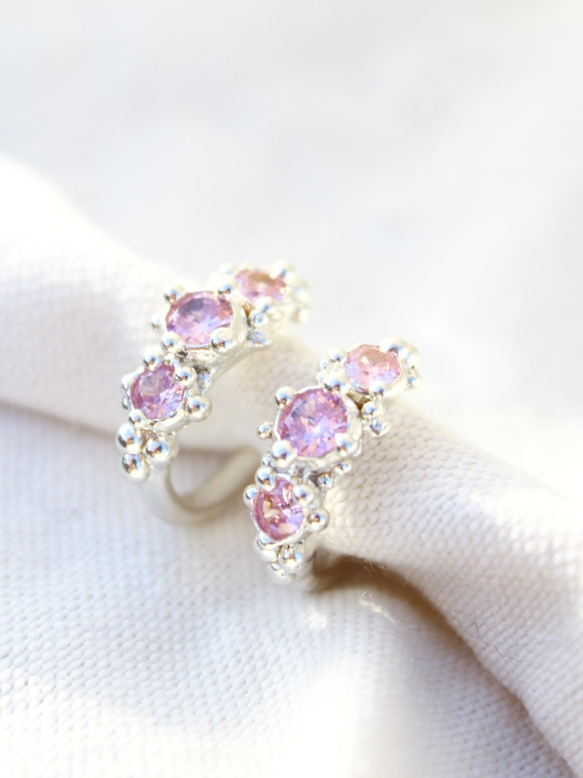 Aros coral cristal rose