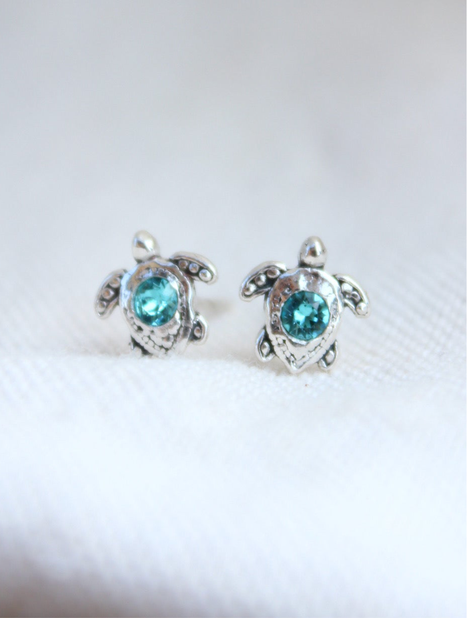 Par de aros tortu petit celeste