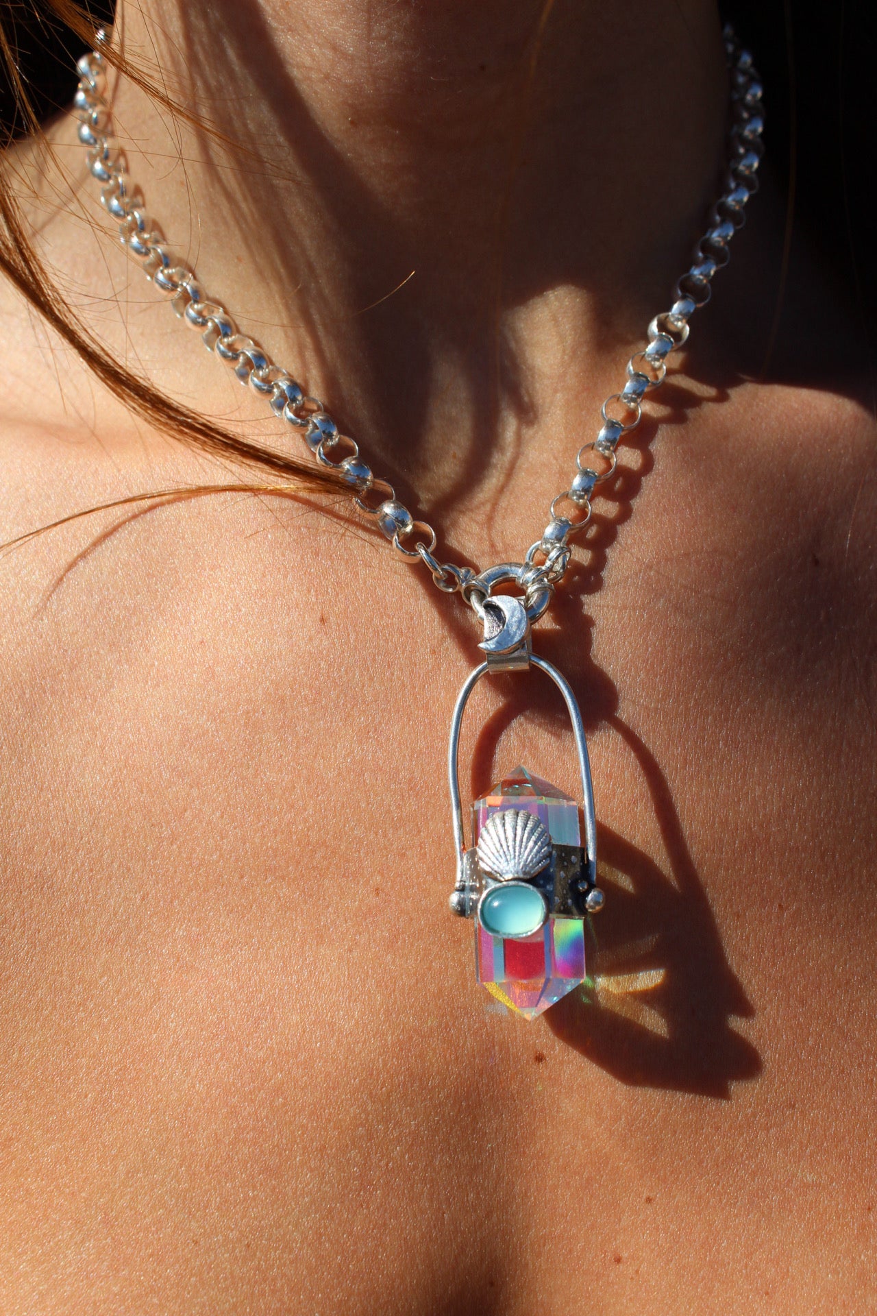 Amuleto sirena mística en calcedonia