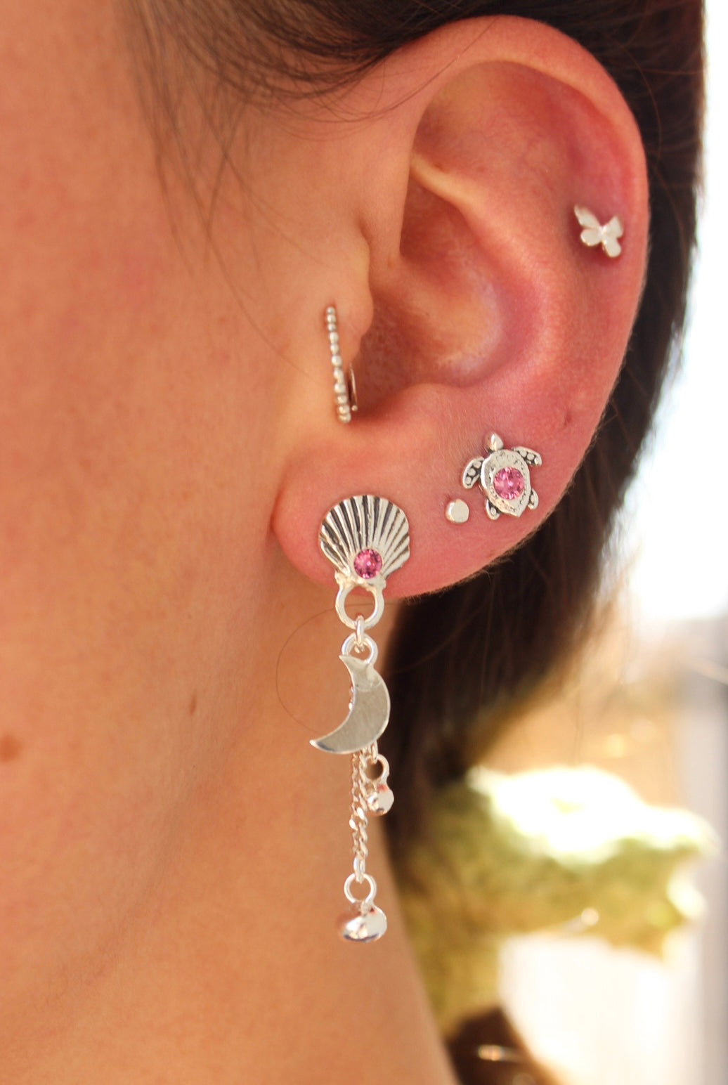 Par de aros tortu petit rose