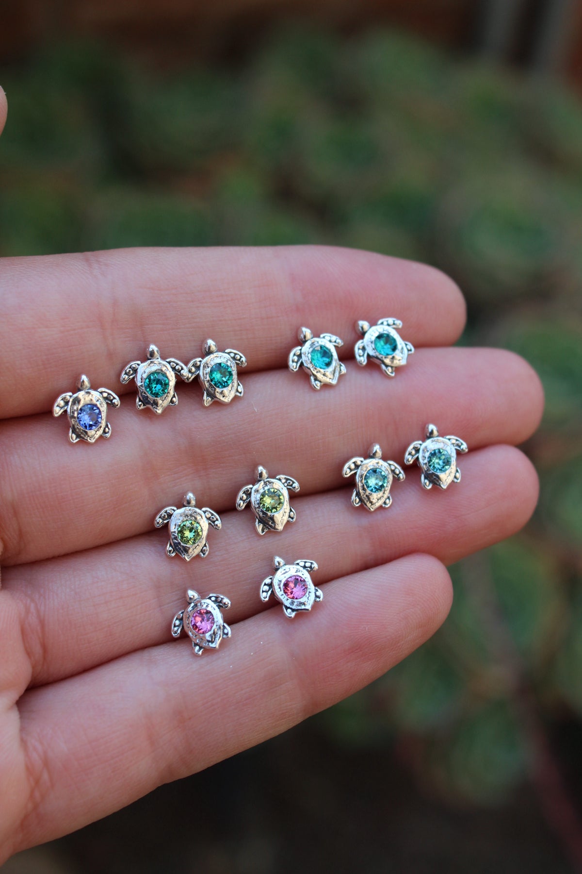 Par aros tortu petit turquesa