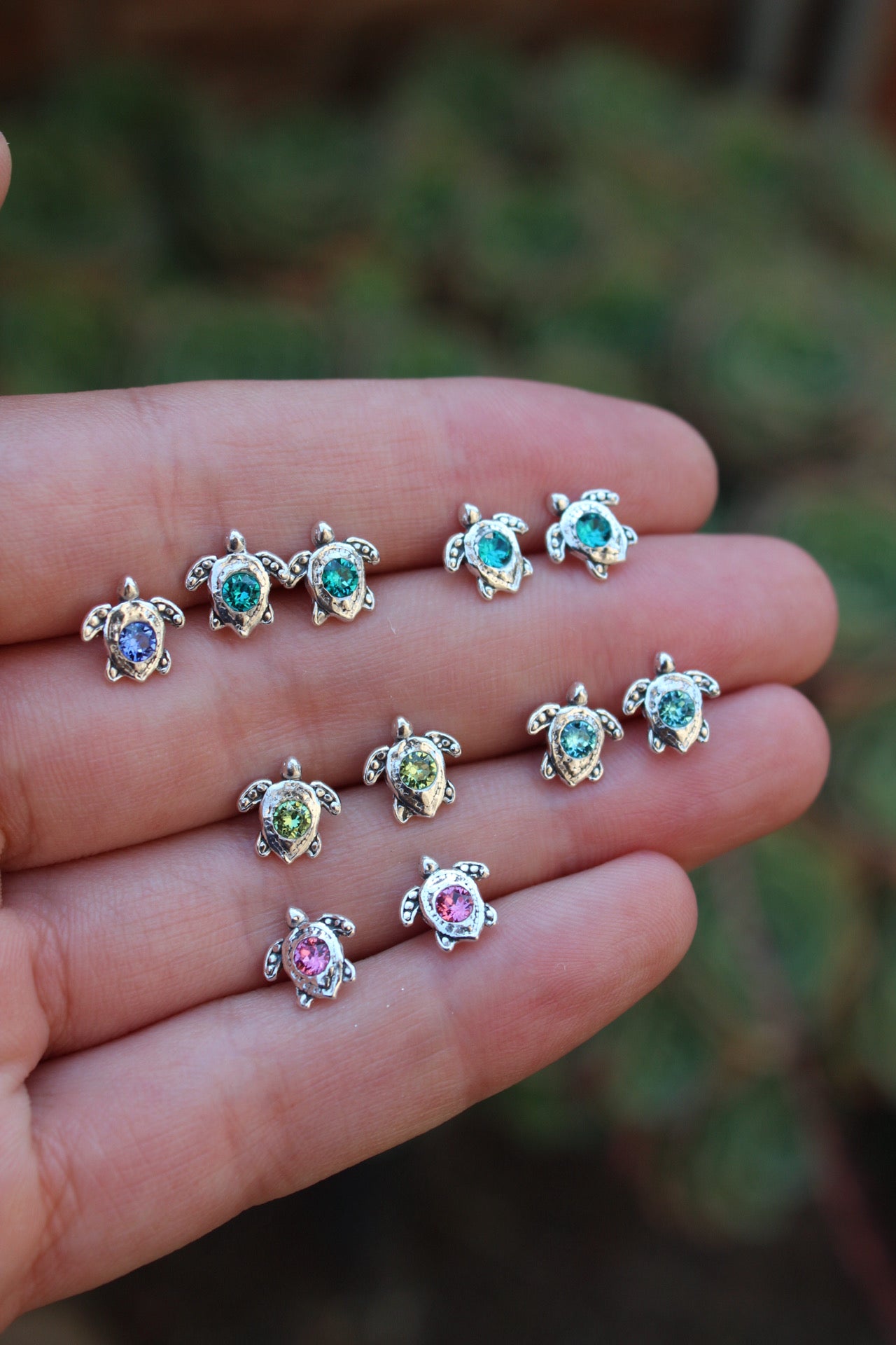 Par aros tortu petit turquesa