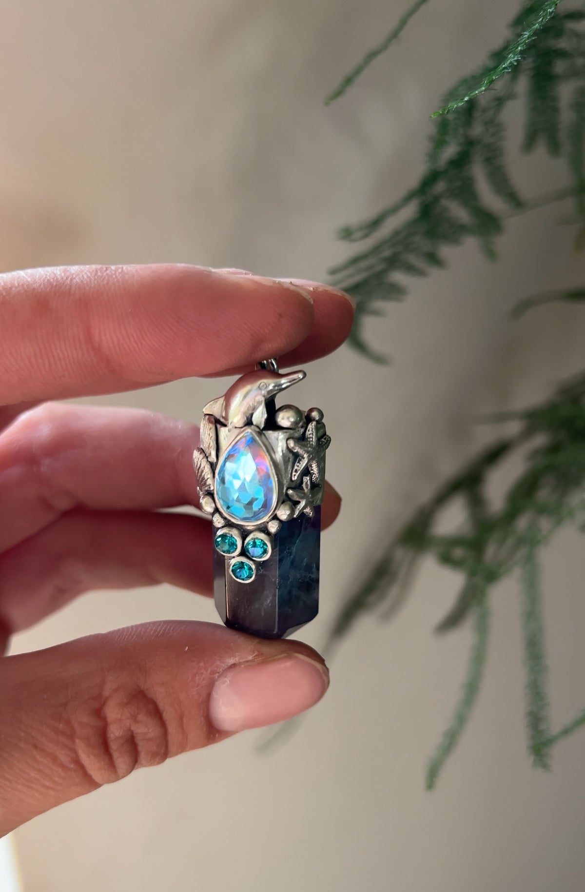 Amuleto delfín fluorita