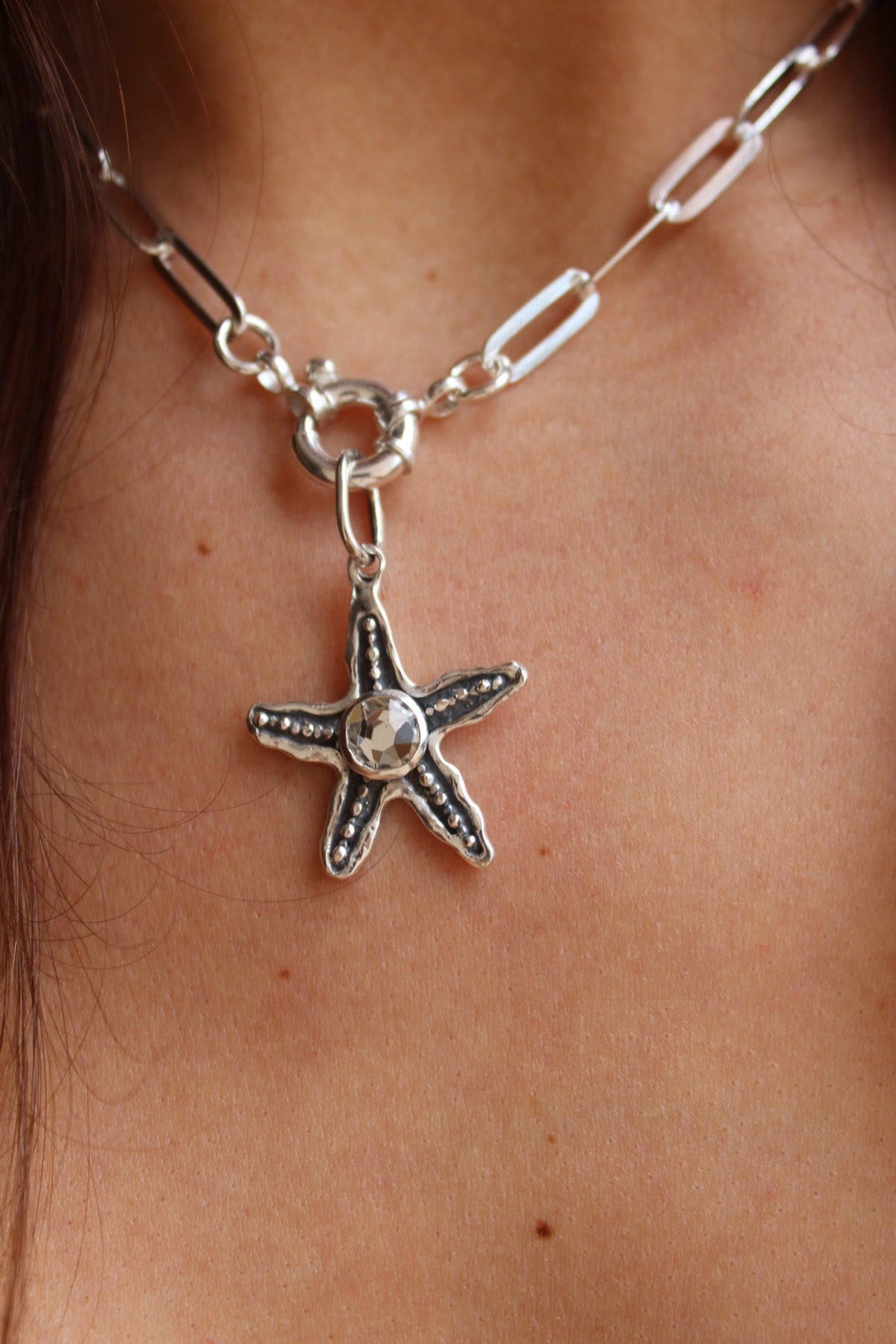 Collar estrella cristal blanco